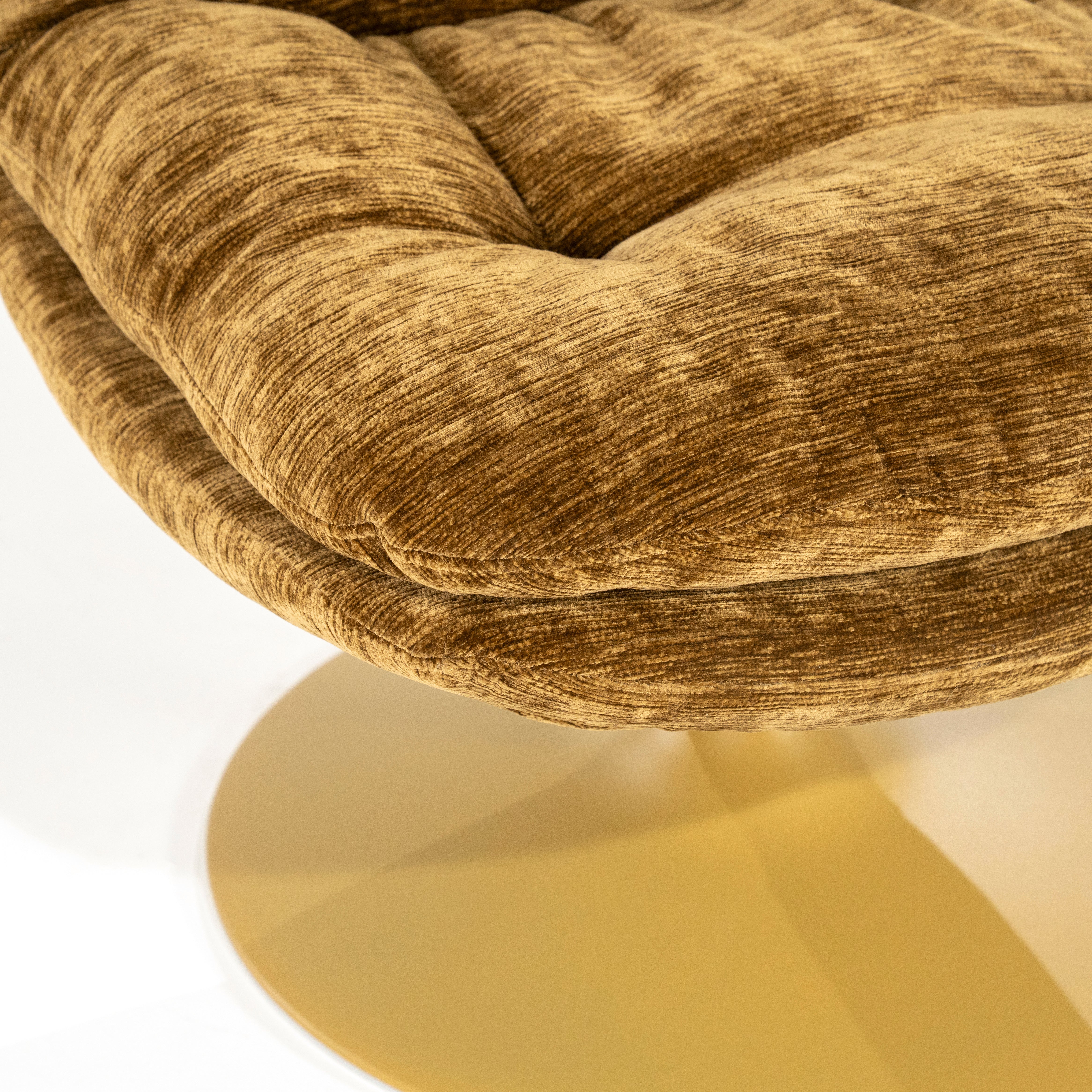TROMBA mustard swivel armchair