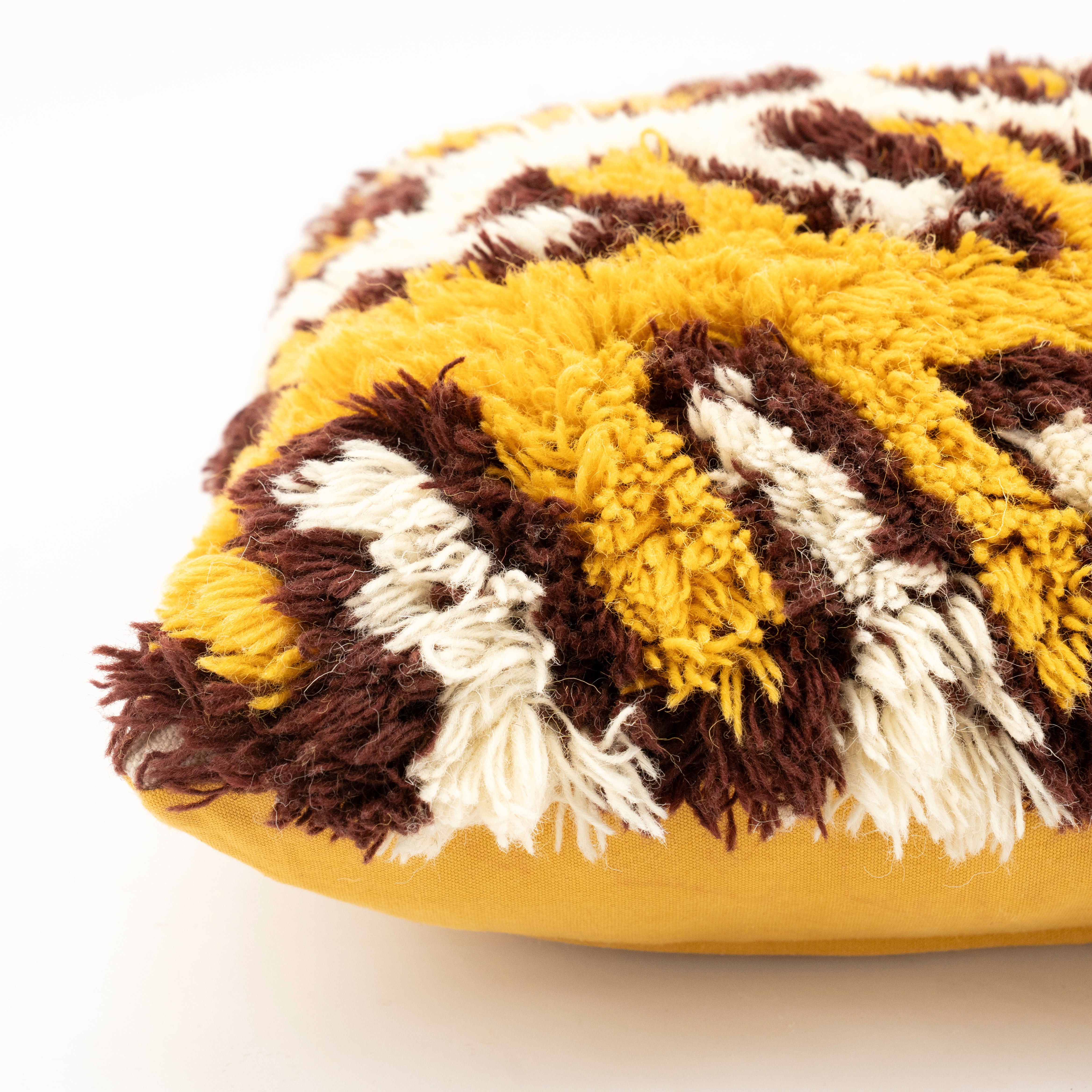 RAY Pillow Yellow with Beige and Brown