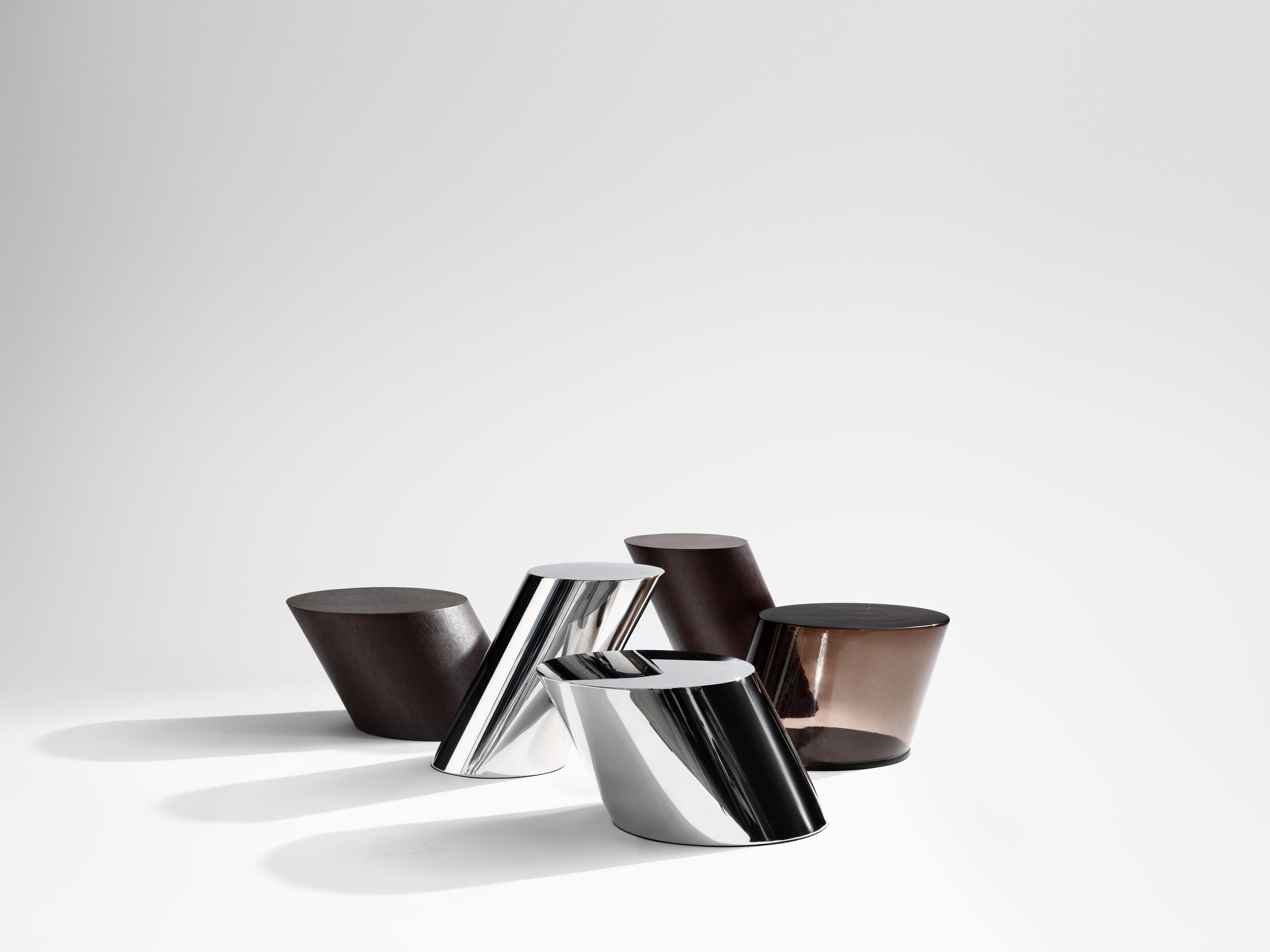 TILT Coffee Table in Polished Stainless Steel
