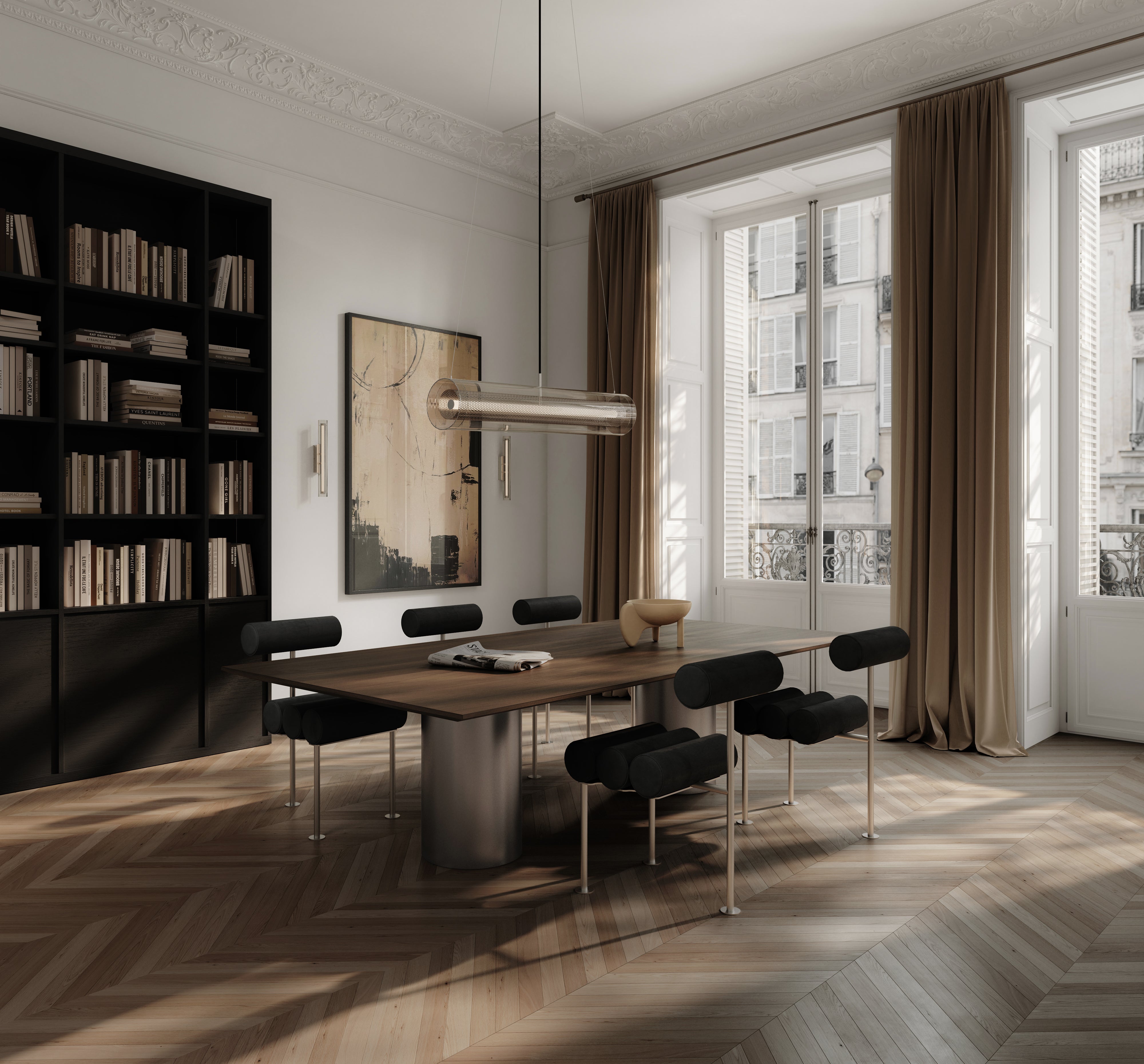 HIRO chair black with chrome base