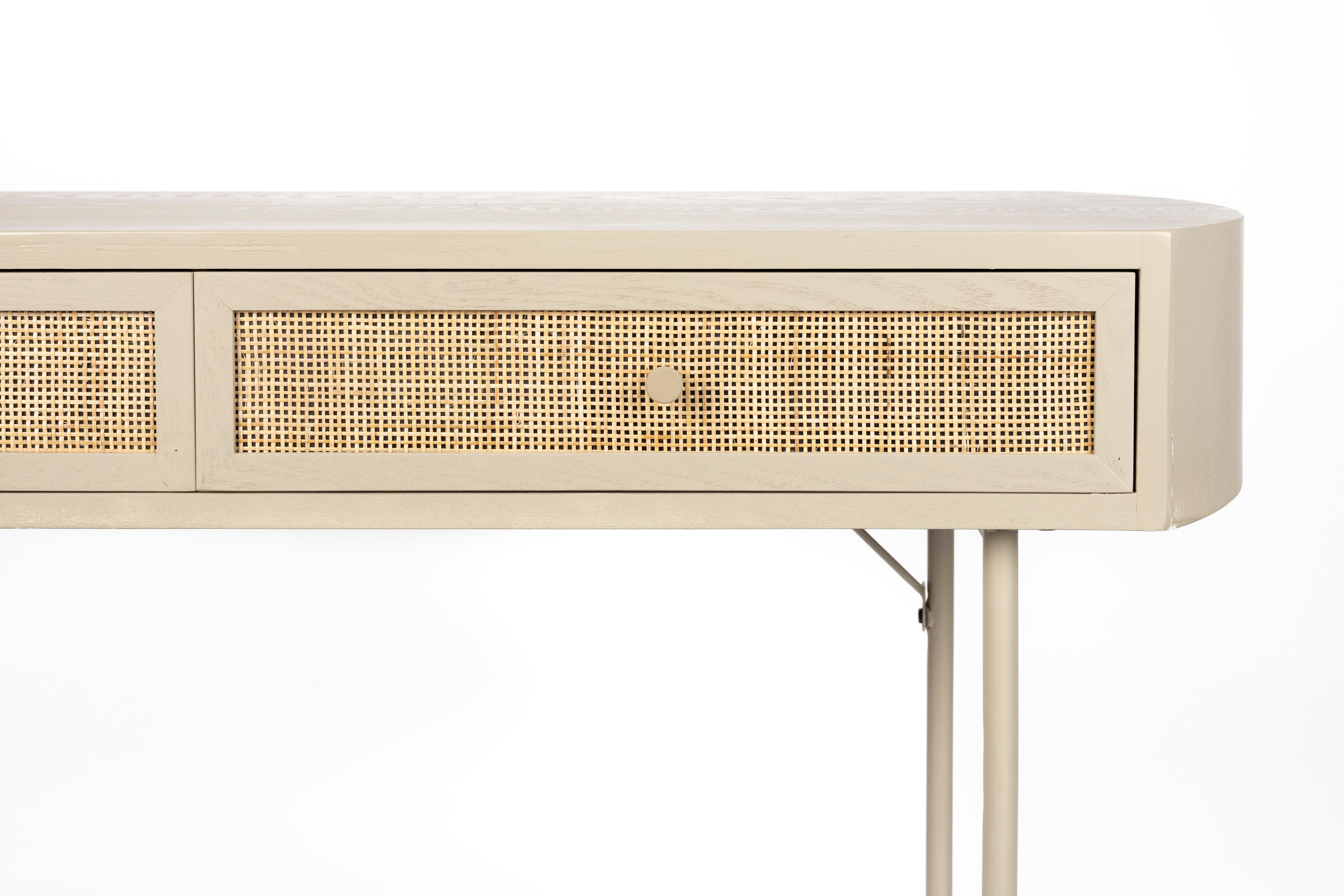 Toaletka AMAYA beżowy z rattanem – metal, White Label Living
