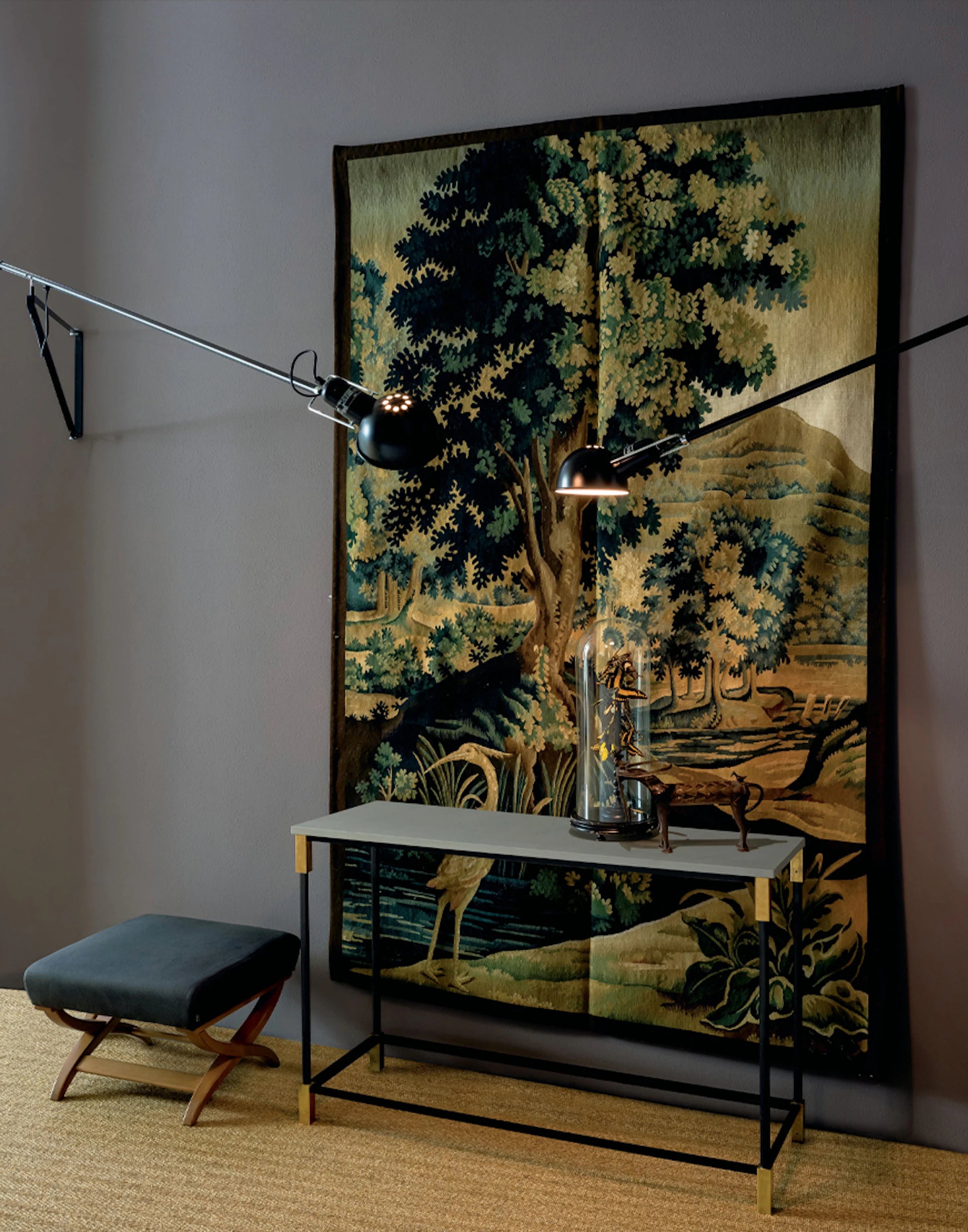 Wandleuchte mit Arm 265 schwarz