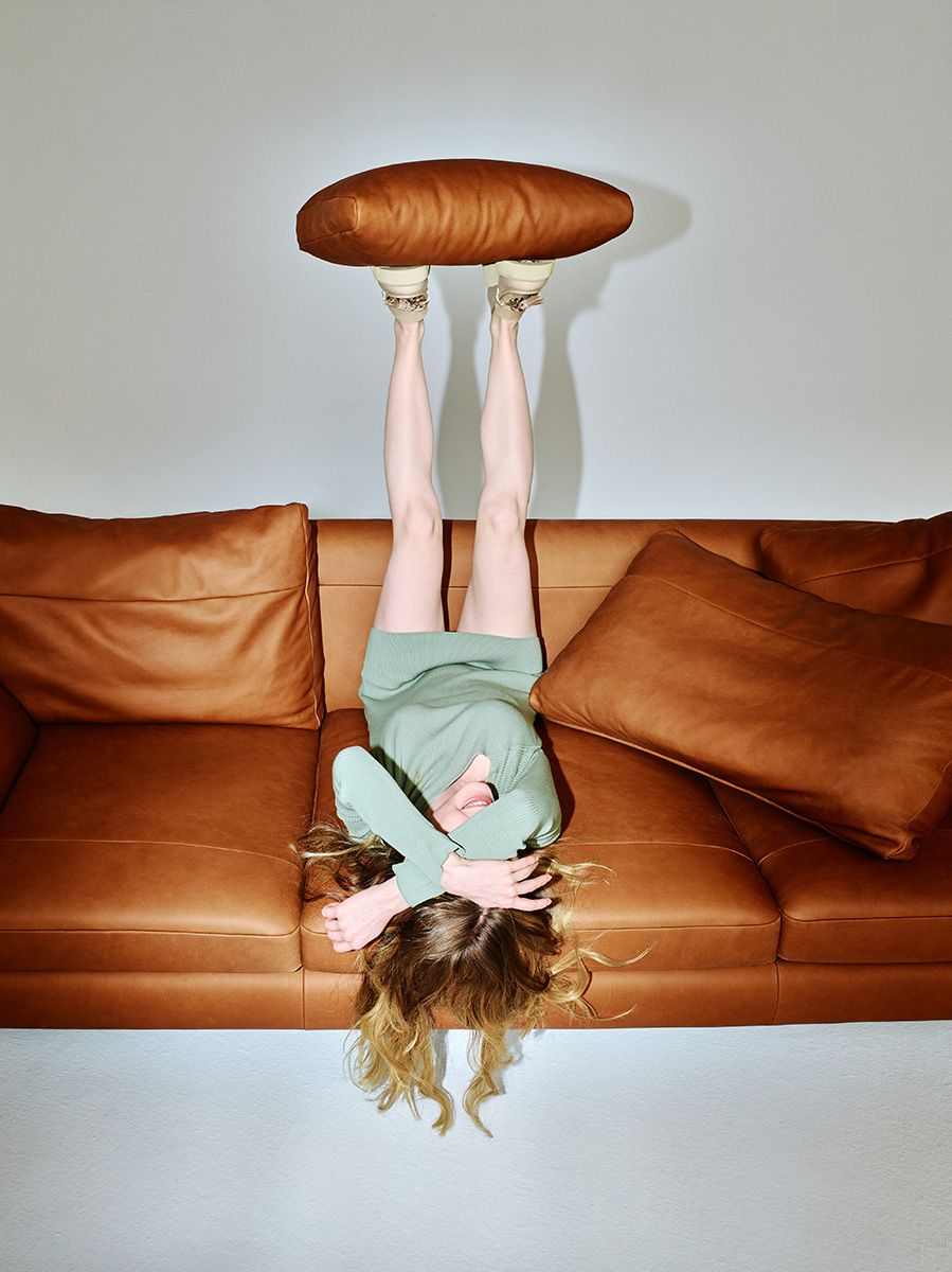 3-Seater Sofa DUNE Upholstered with Black Base