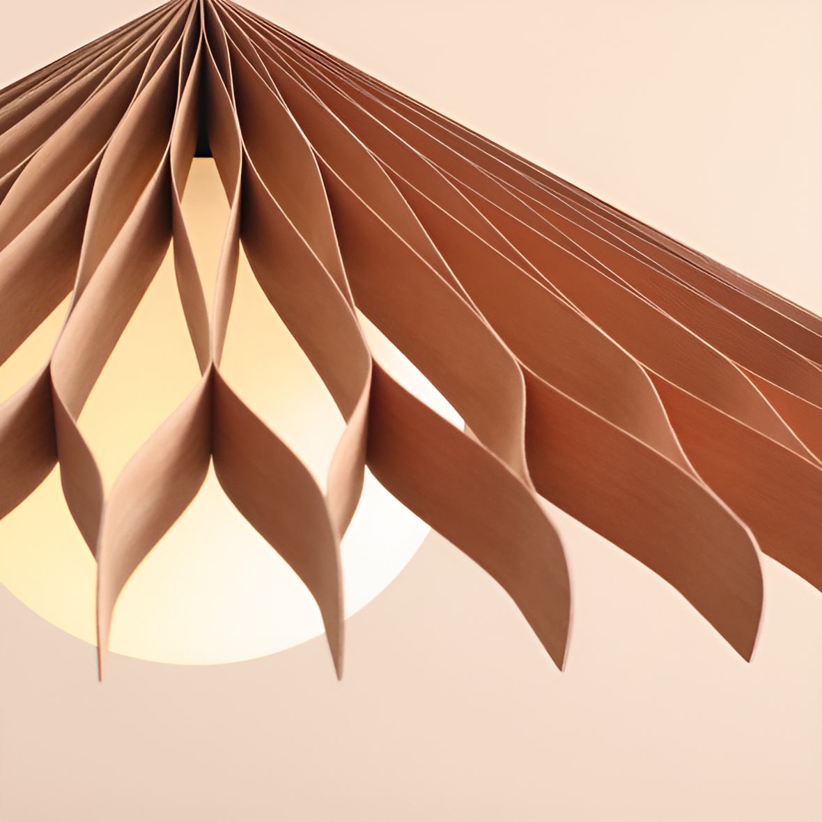 Nature sun hanging lamp beech wood