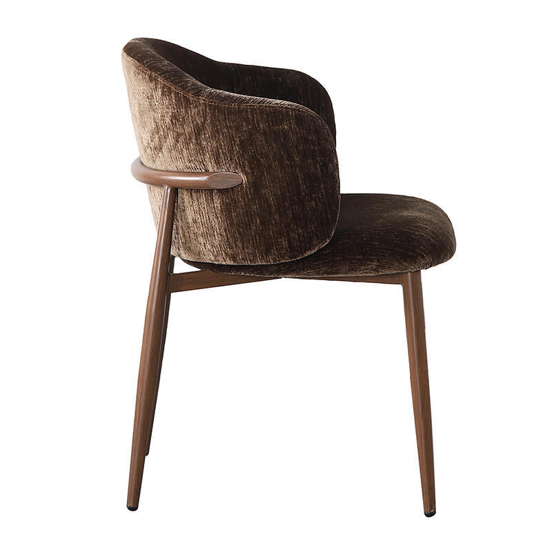 OSAKA Chair in Brown with Dark Wooden Base