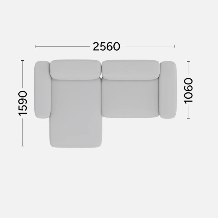 Left-sided corner sofa BABBLE customizable