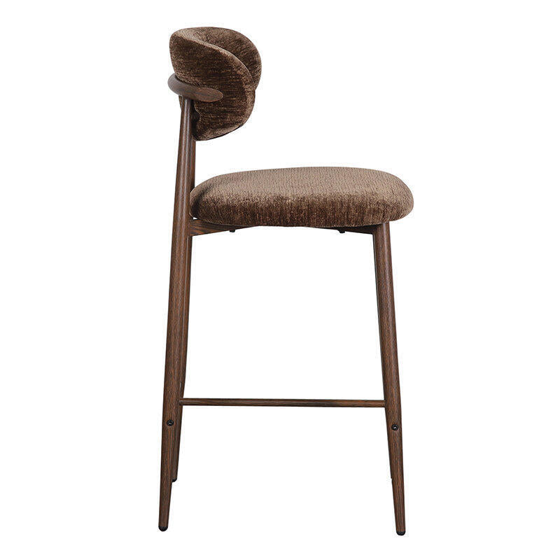 Hocker JAPANDI braun mit dunklem Holzgestell