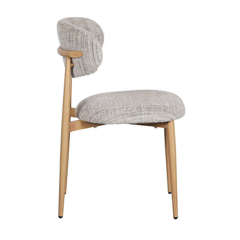 JAPANDI Chair in Gray Beige with Wooden Base
