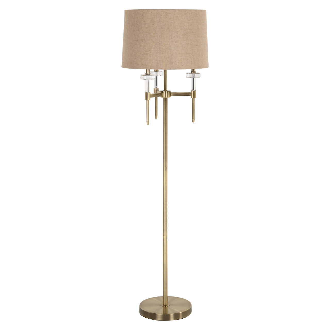 Stehlampe JOSIE mit beigem Schirm und goldener Basis