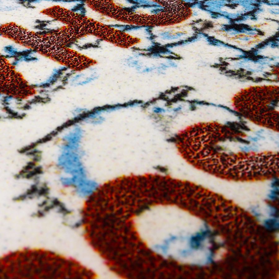 Decorative rug BURNT - IMPOSSIBLE THINGS blue