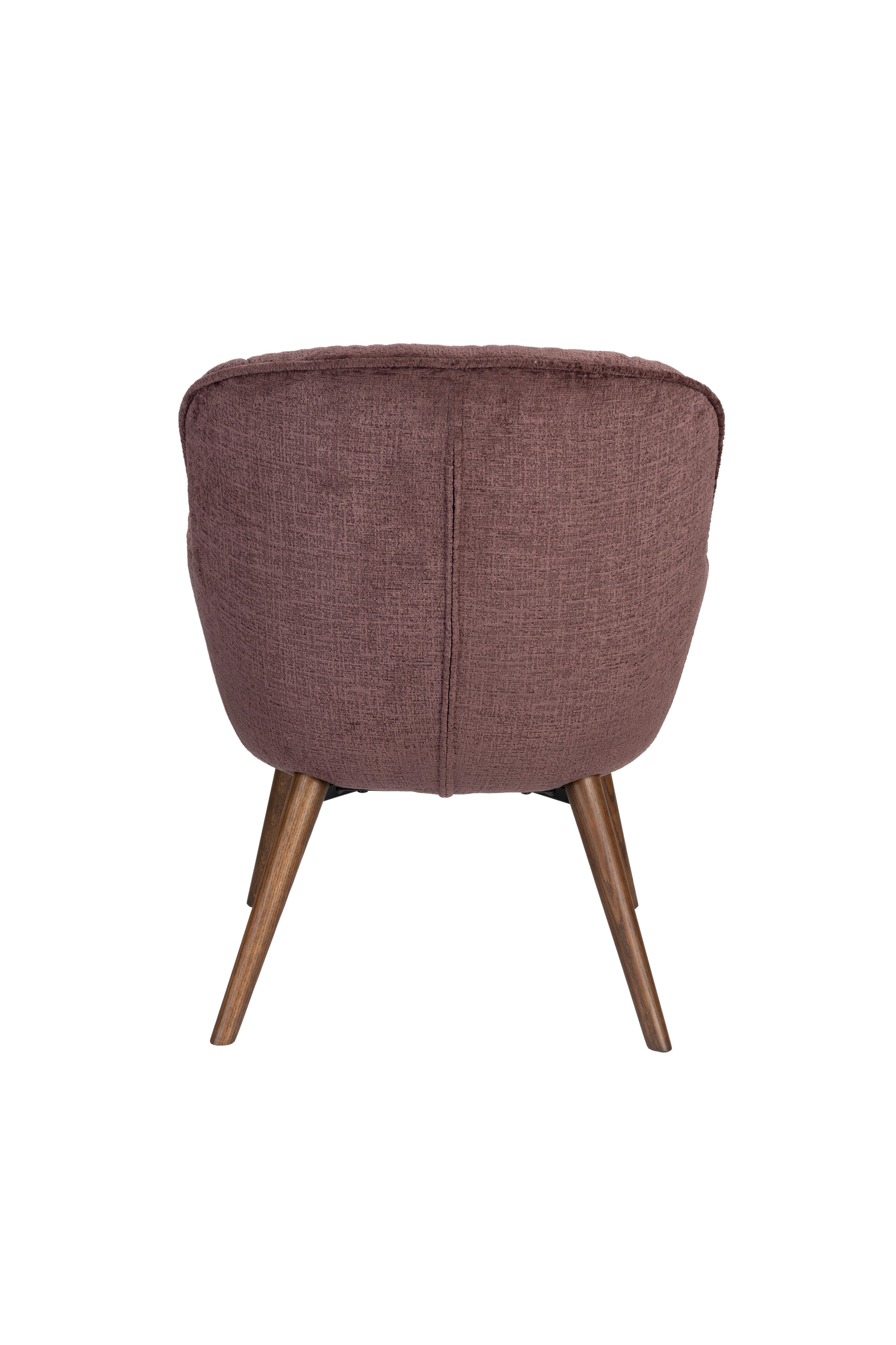 LENN Plum Velvet Armchair with Wooden Base