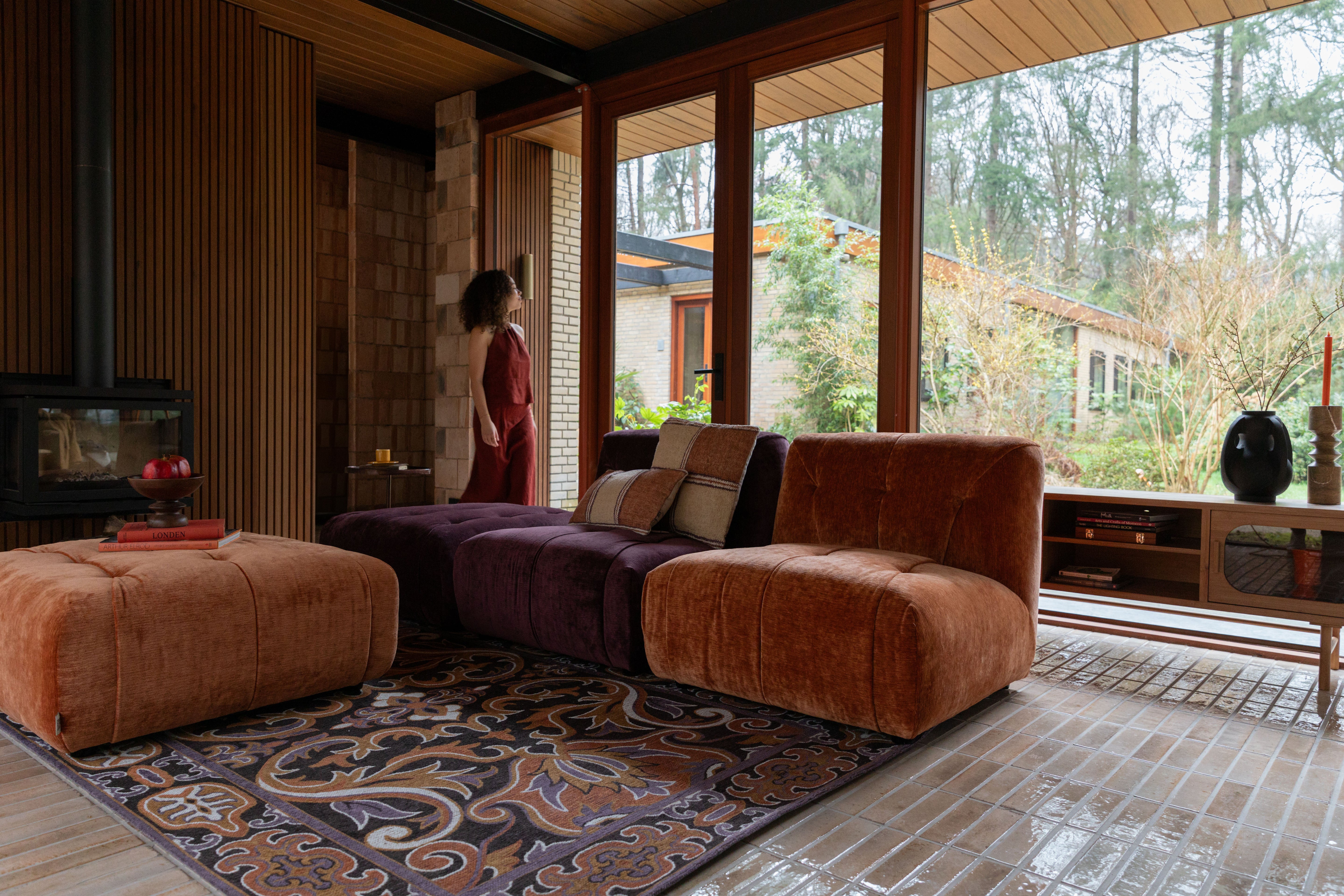 Sofa 2-sitzig GIADA kupferfarbener Samt