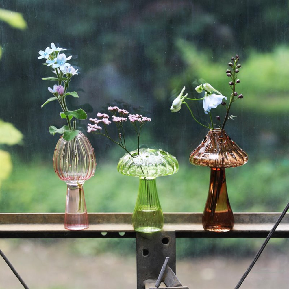 MUSHROOM Vase Set Colored Glass