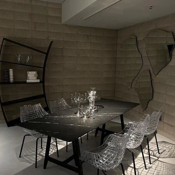 White Meridiana chair with a chrome base