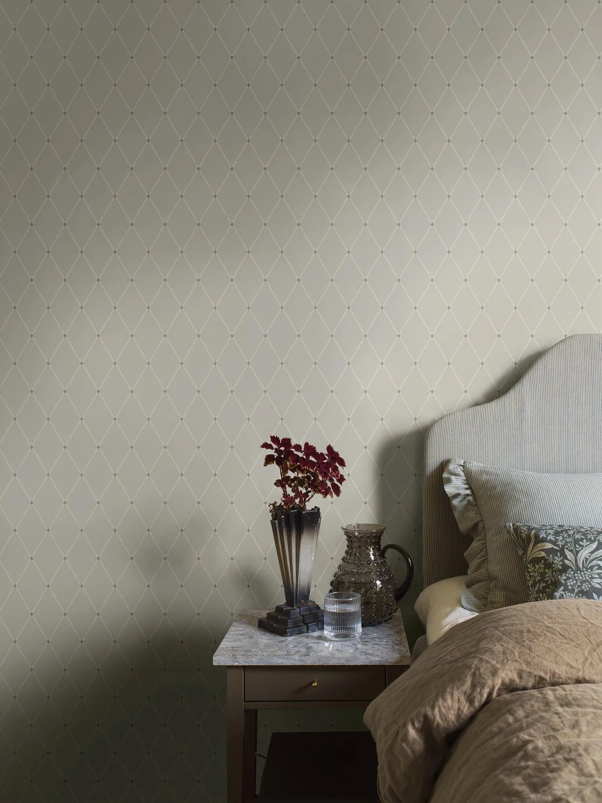 Tapete mit geometrischem Muster FREDRIK dunkelbeige