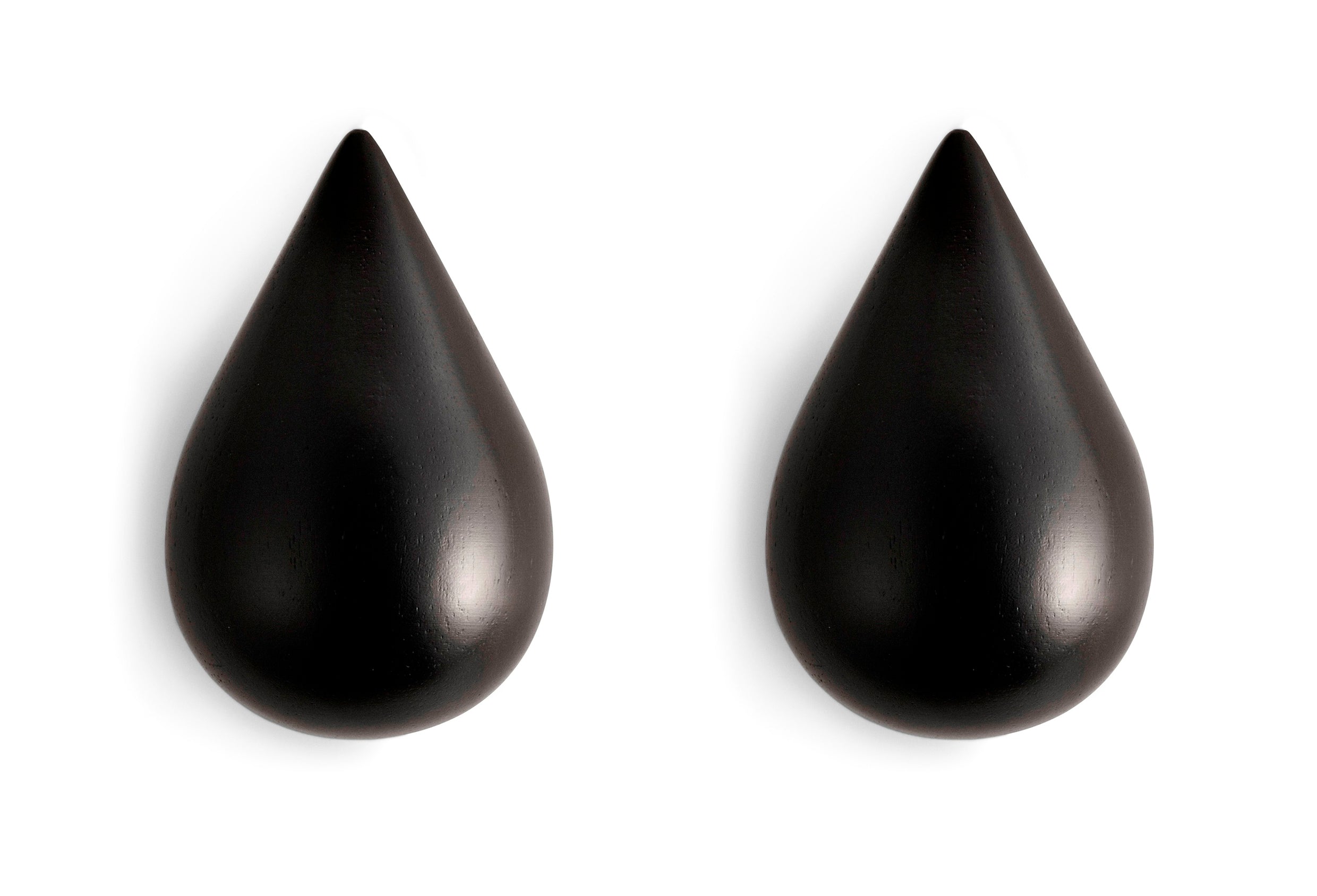 Set von DROPIT Kleiderhaken aus schwarzem Eichenholz