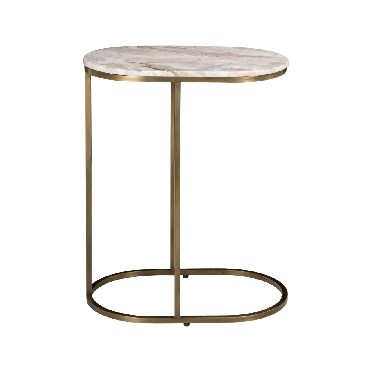 Beistelltisch BOTTEGA gold mit Marmorplatte