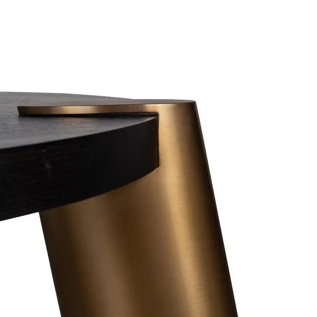 Set von Couchtischen BRODY schwarz mit messingfarbenem Gestell