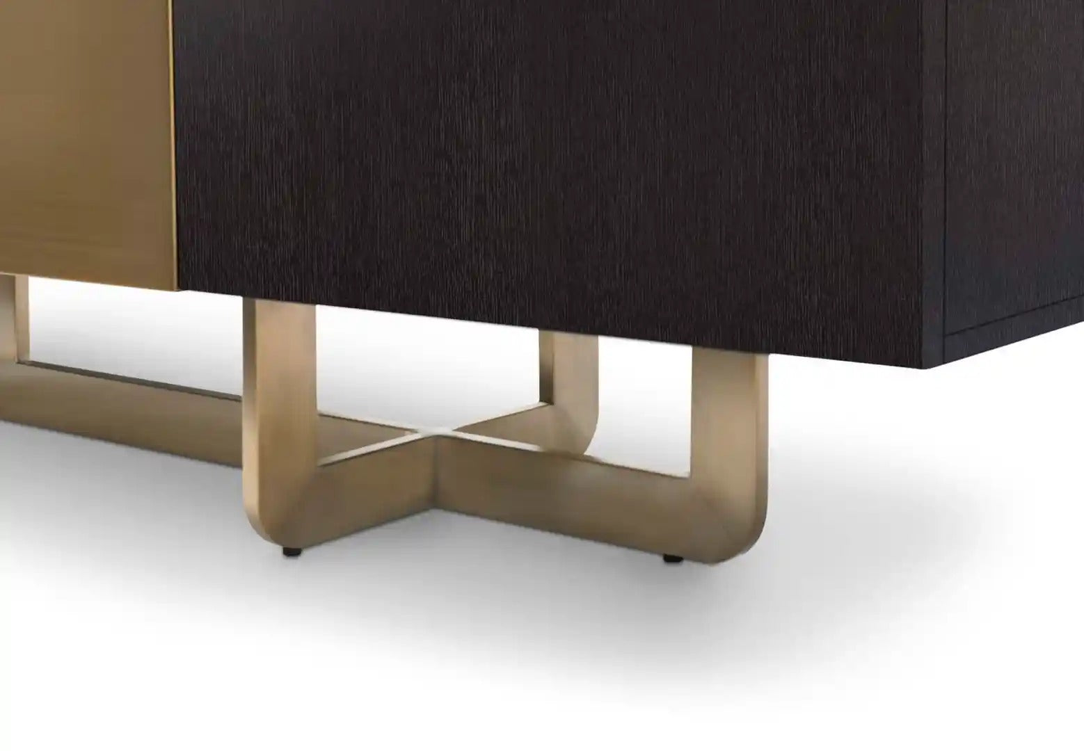 DAX black chest of drawers with brass finish