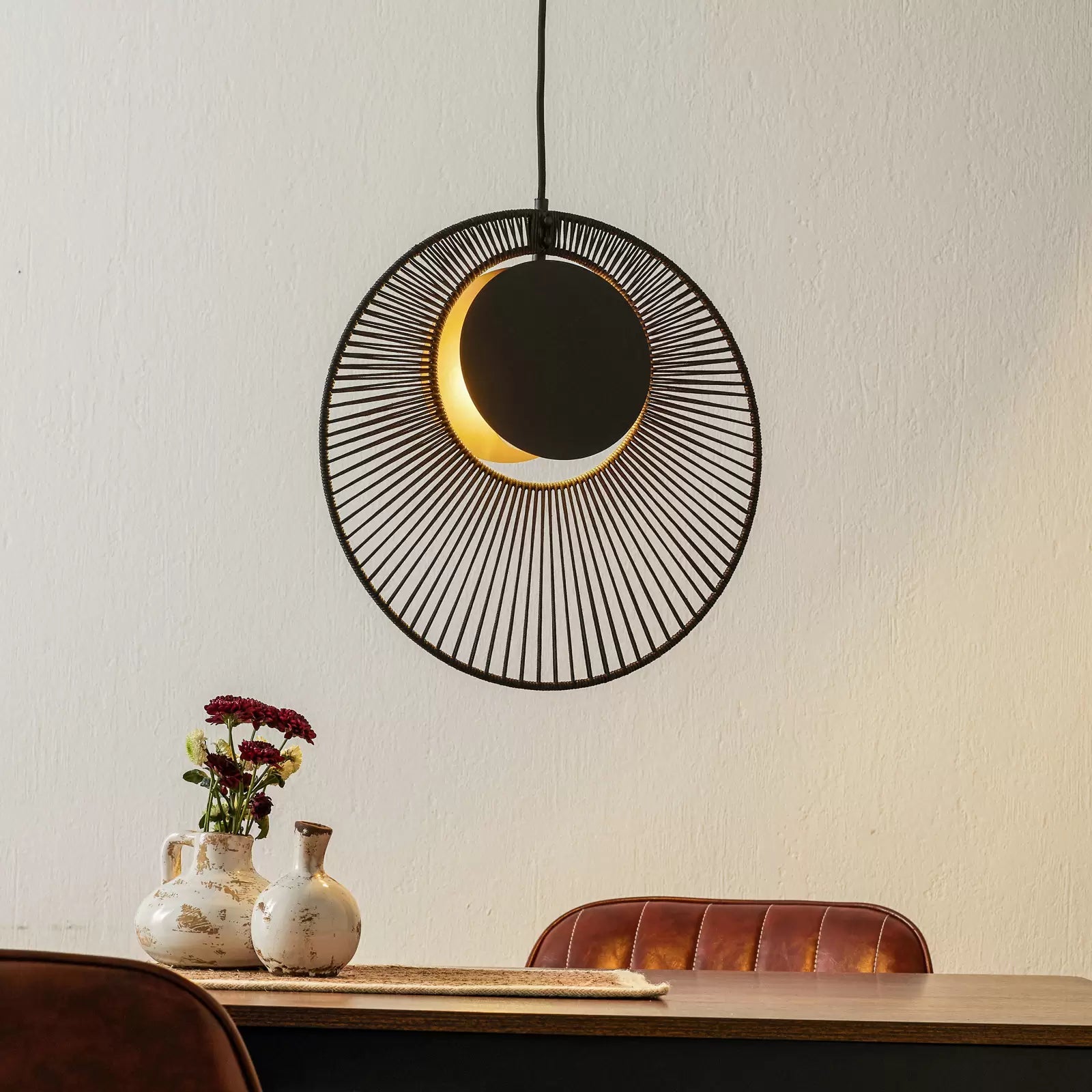 Hanging Lampe Auster schwarz