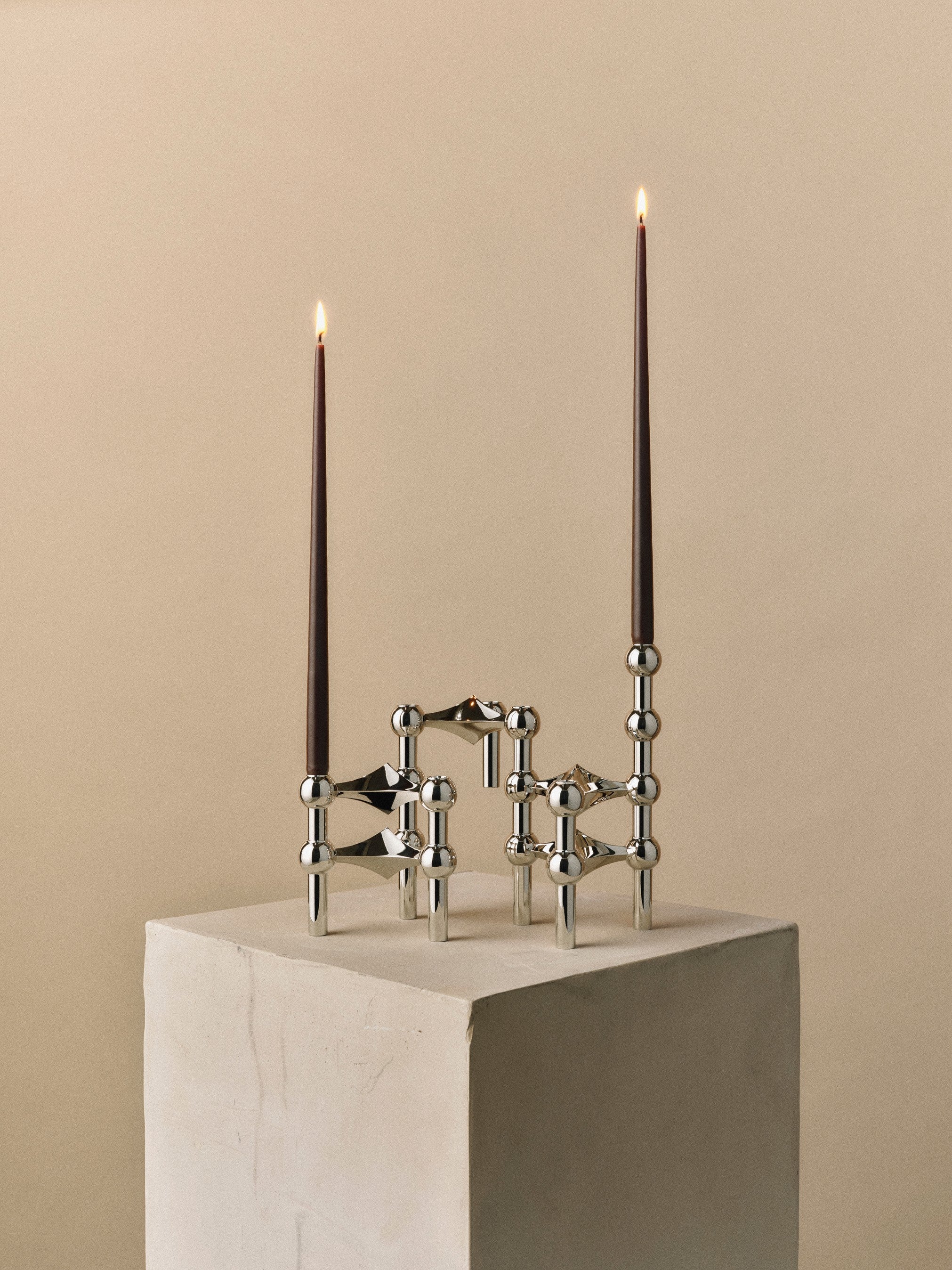 Set mit 6 Kerzen STOFF NAGEL espresso