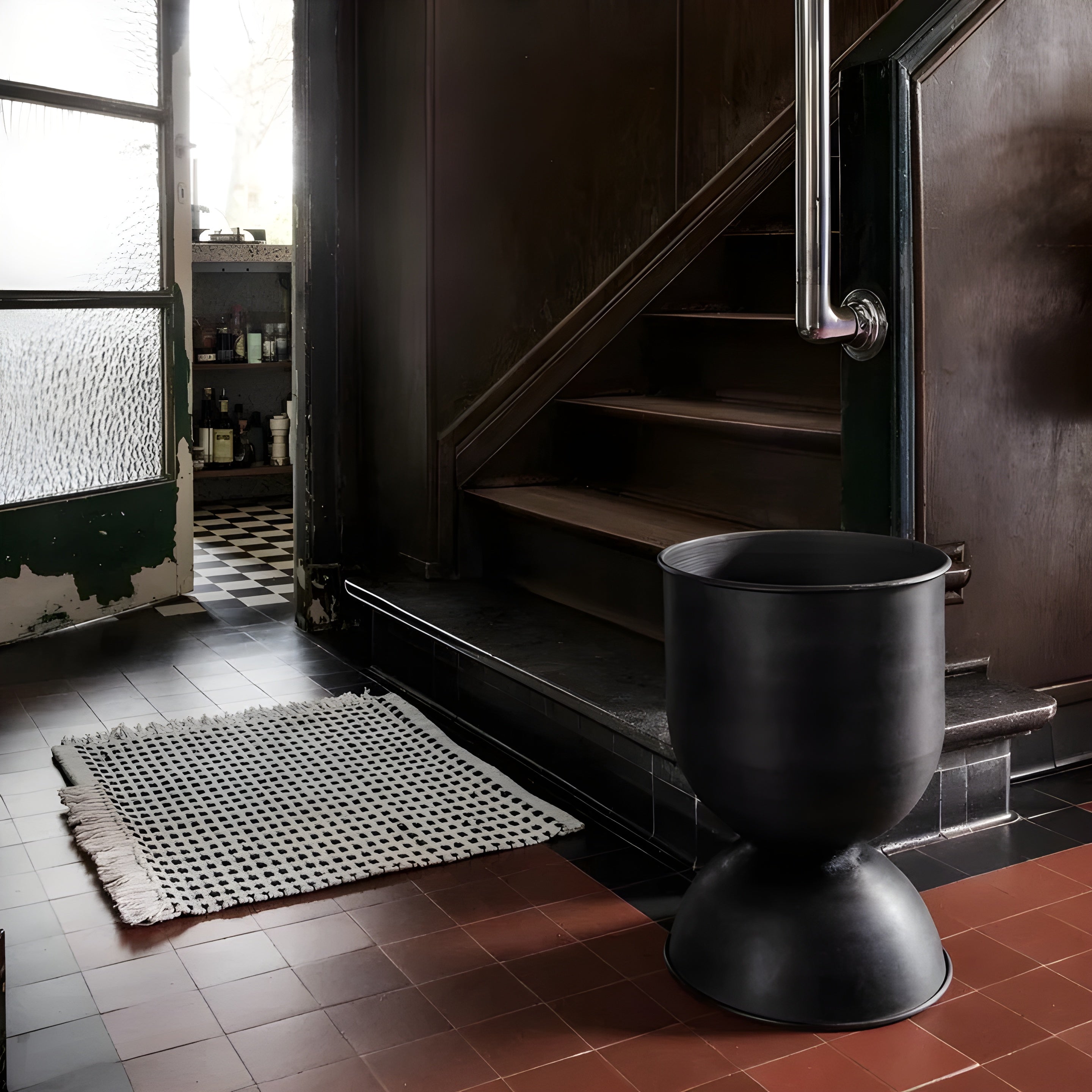 WAY cremefarbener Teppich mit blauen Punkten 