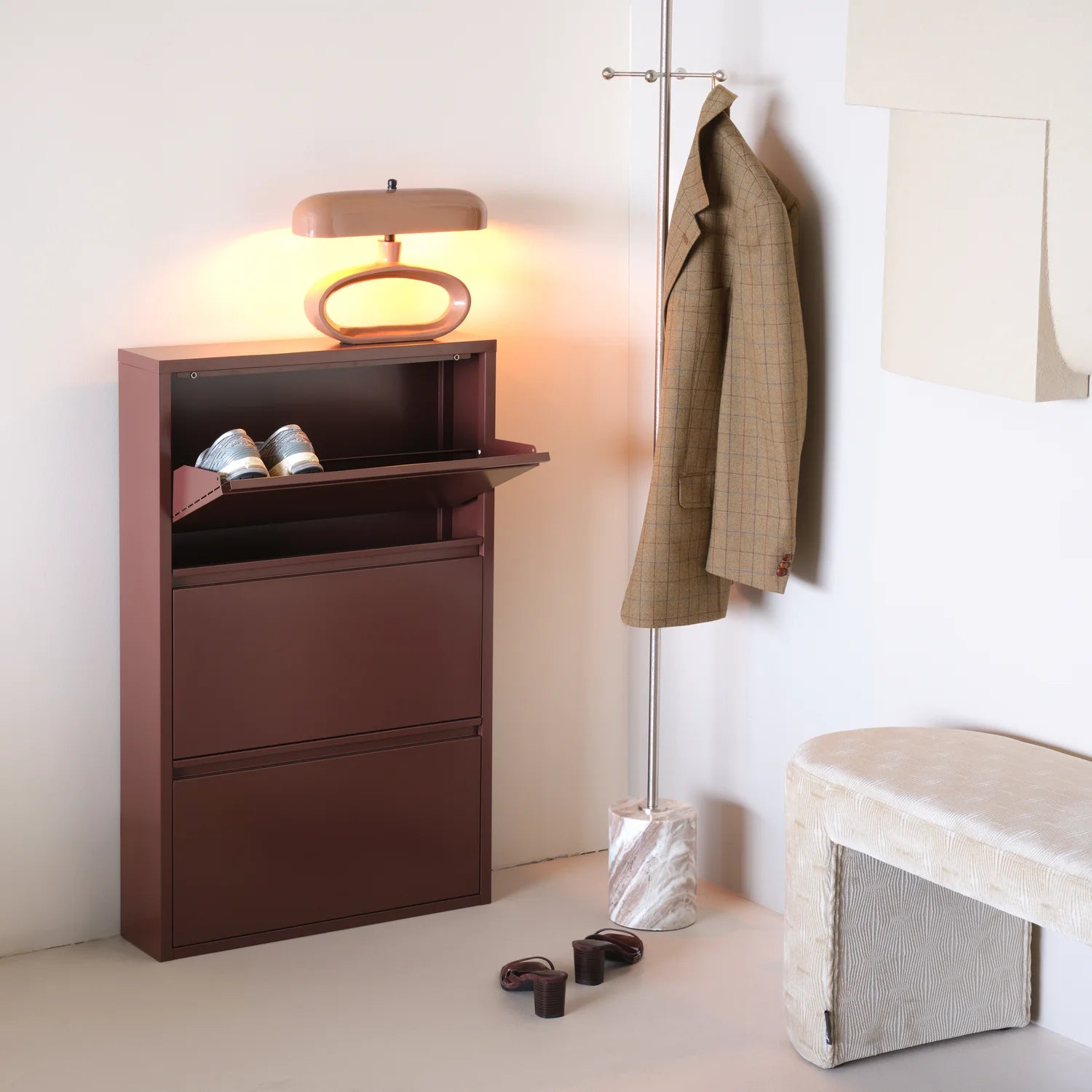 Schuhschrank SABINE burgunderrot