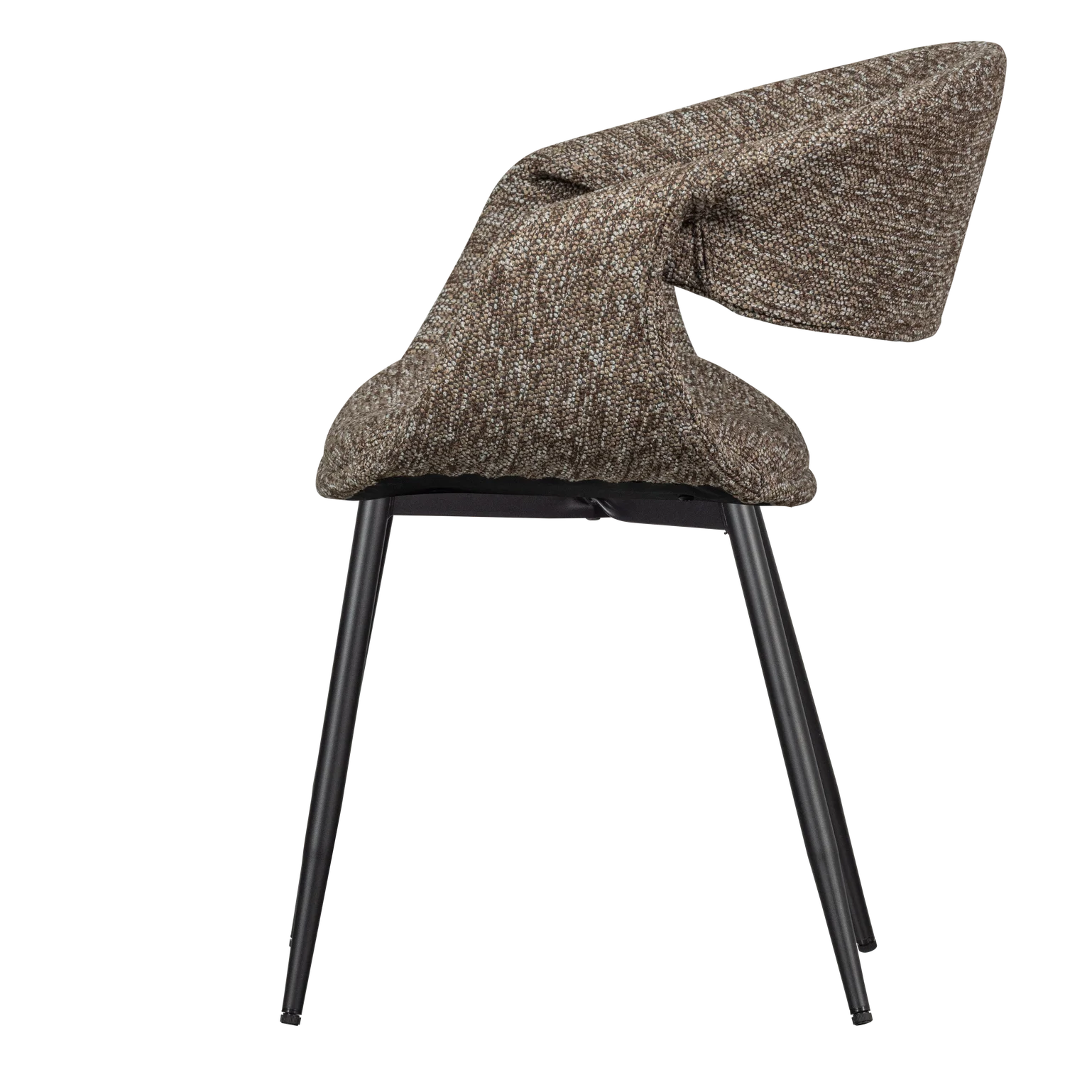 Sessel mit Armlehnen YOSSI dunkelbraun mit schwarzem Metallgestell