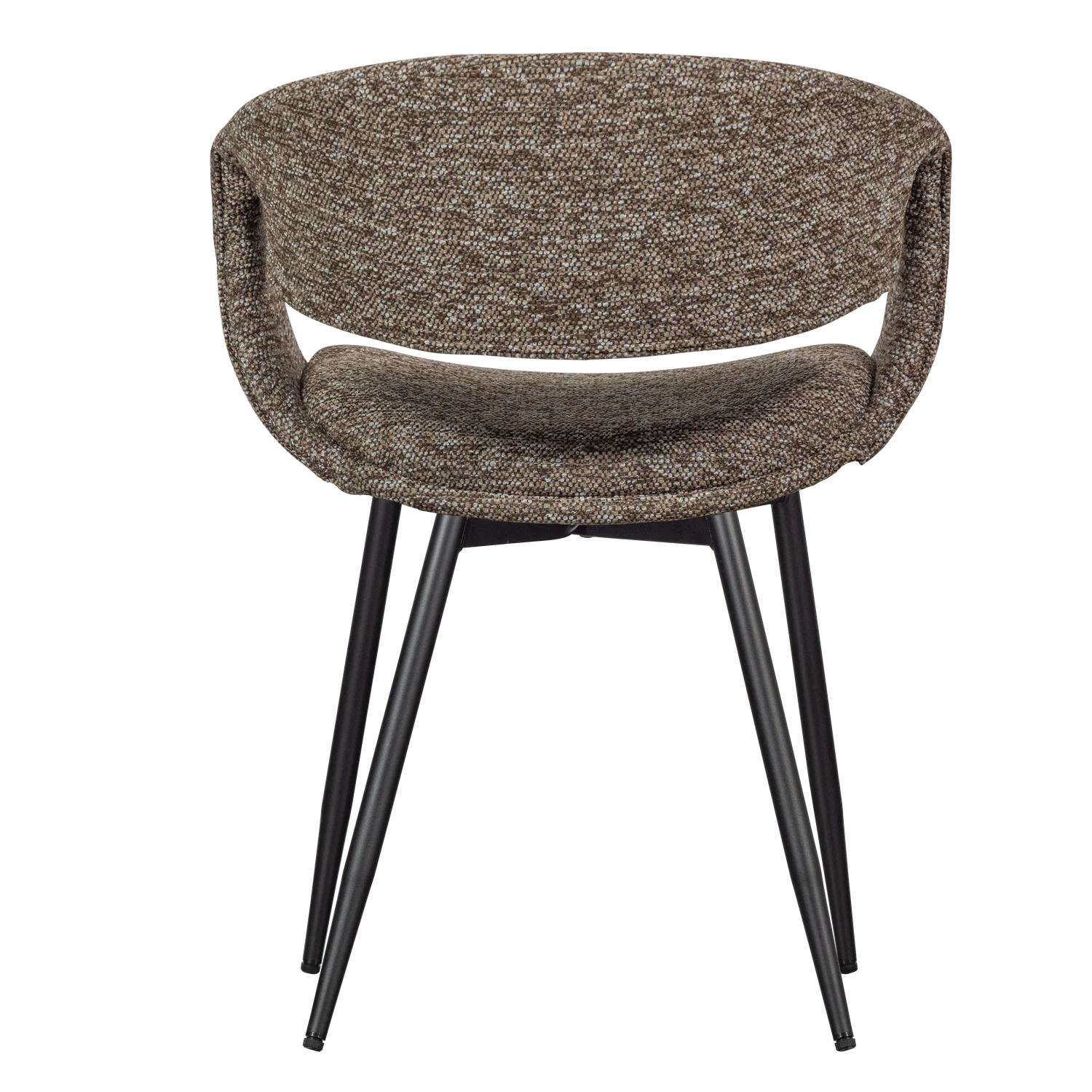 Sessel mit Armlehnen YOSSI dunkelbraun mit schwarzem Metallgestell