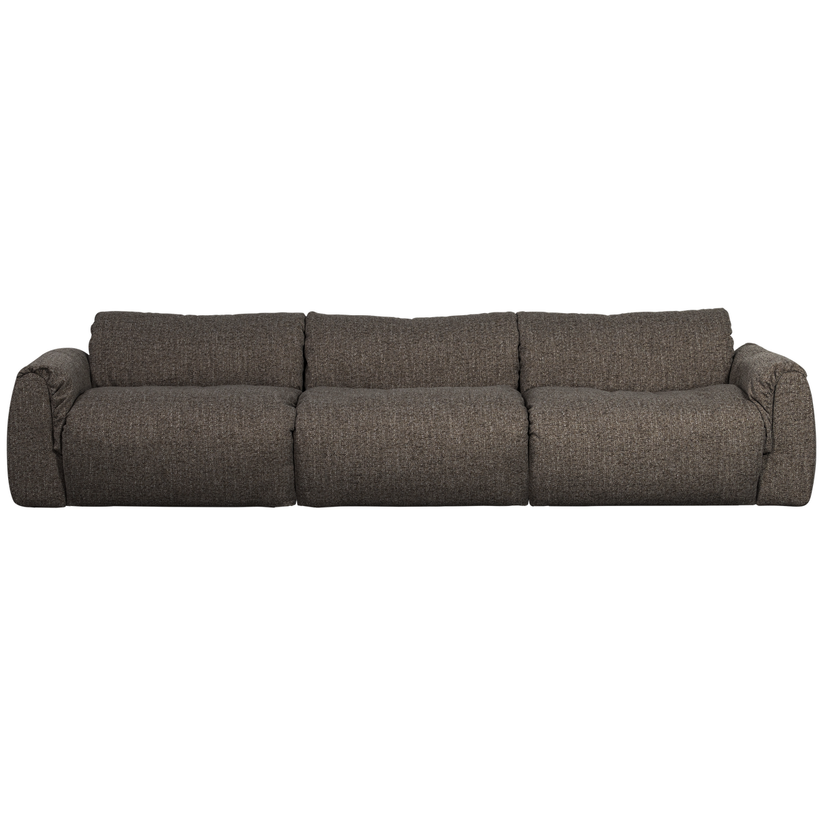 Sofa 3-osobowa BAGGY tkanina pleciona ciepły szary melanż – ujęcie 2