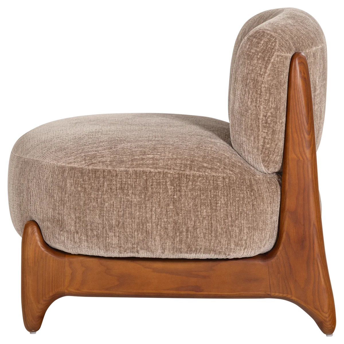 Sessel RUNI sandfarben mit Holzgestell