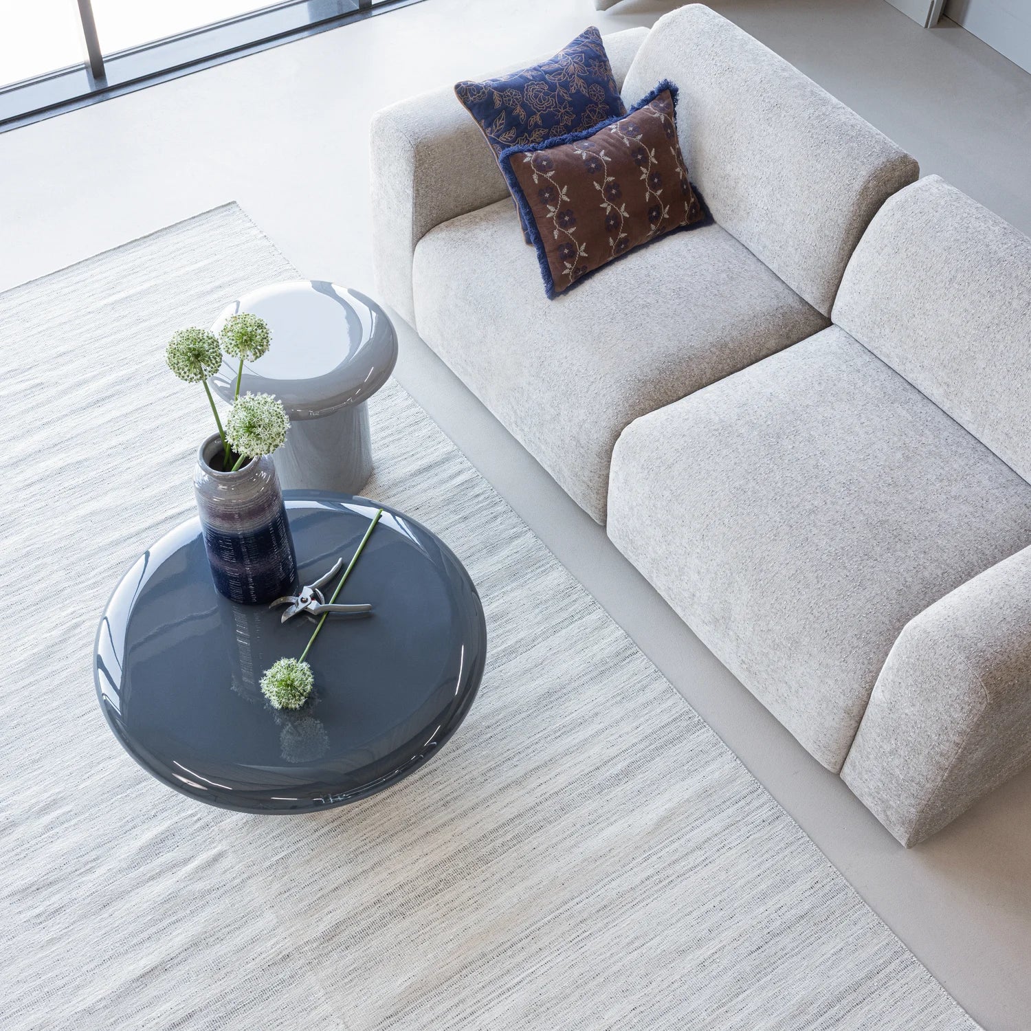 Zweisitzer-Sofa UMINA beiges Chenille
