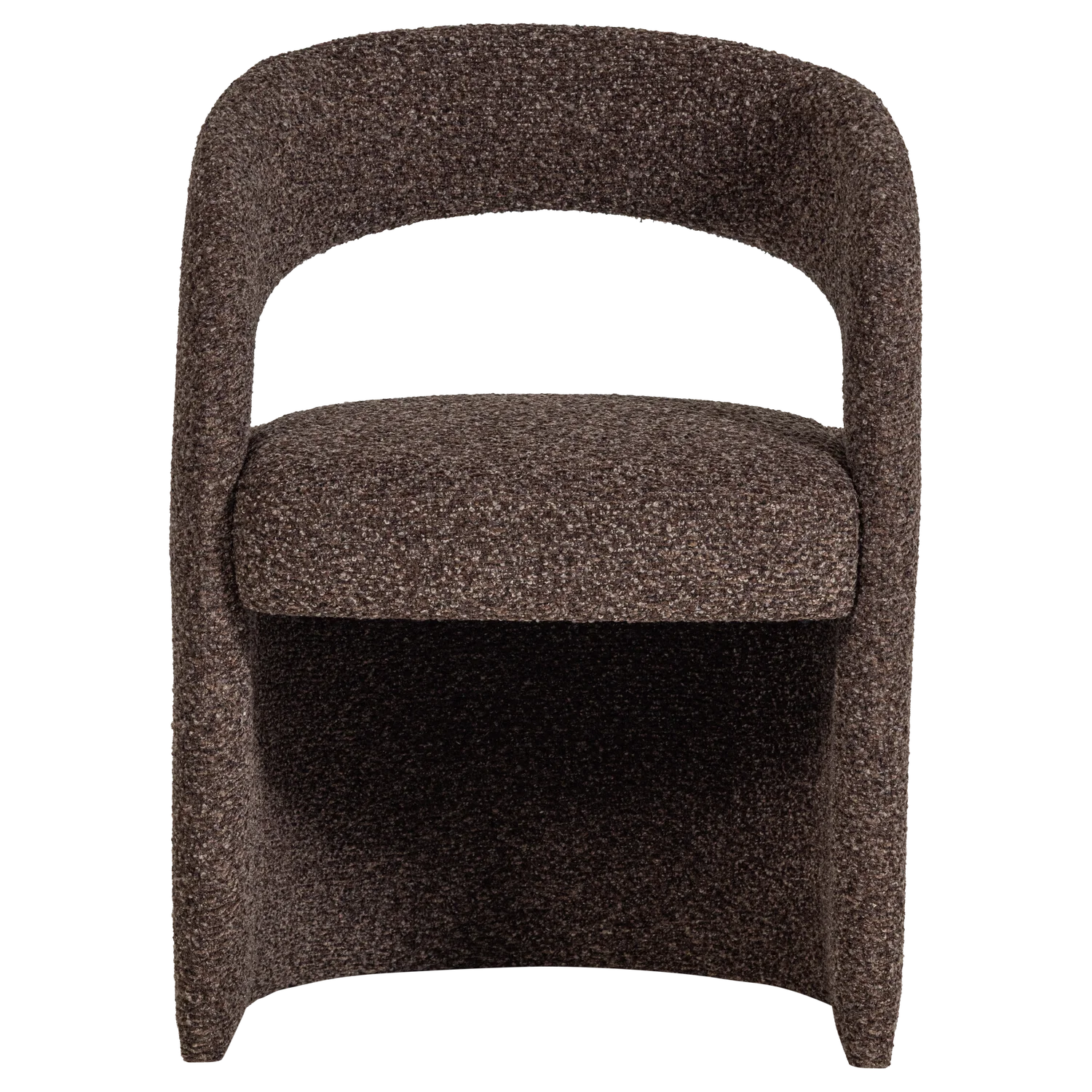 Stuhl LANOR dunkelbraunes Boucle