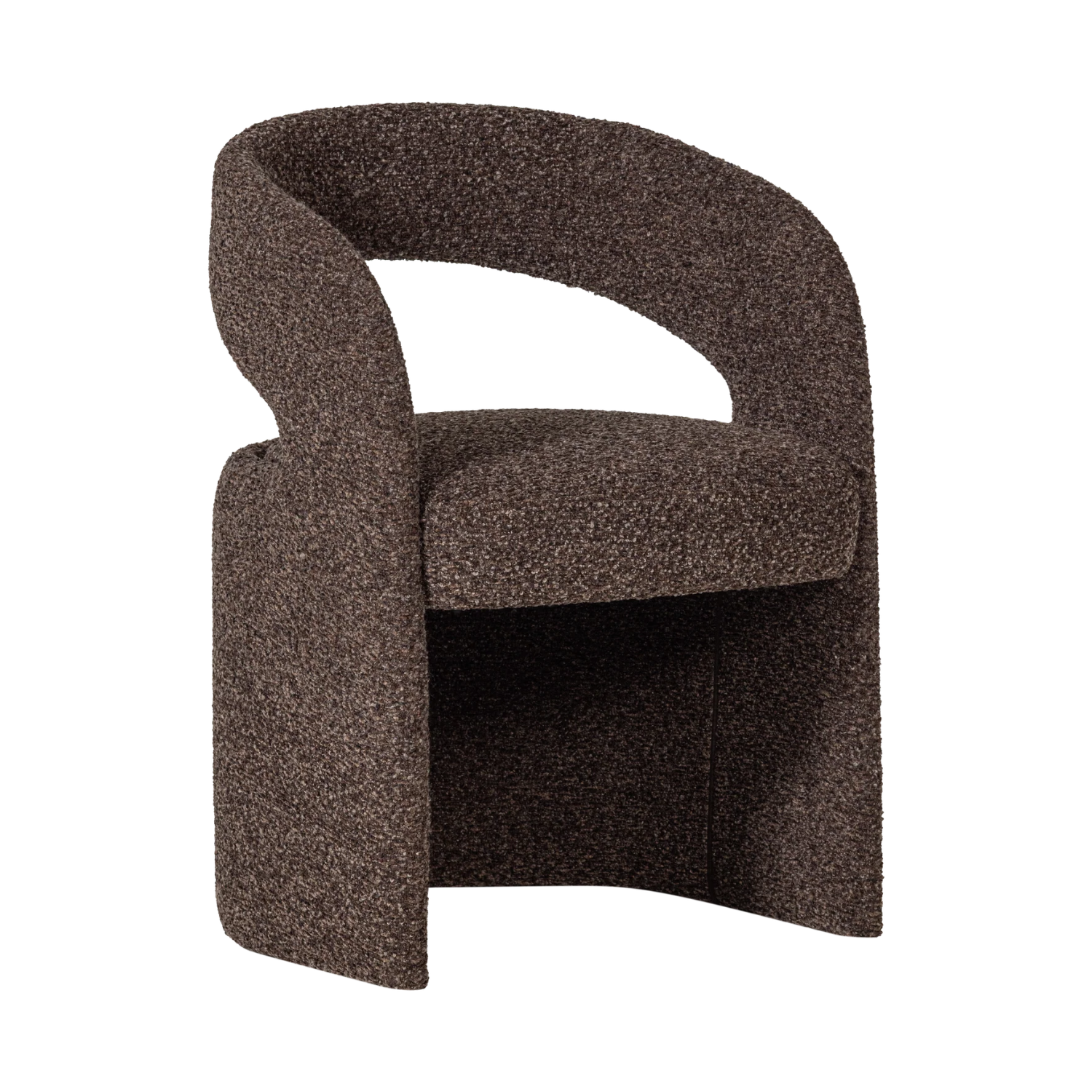Stuhl LANOR dunkelbraunes Boucle