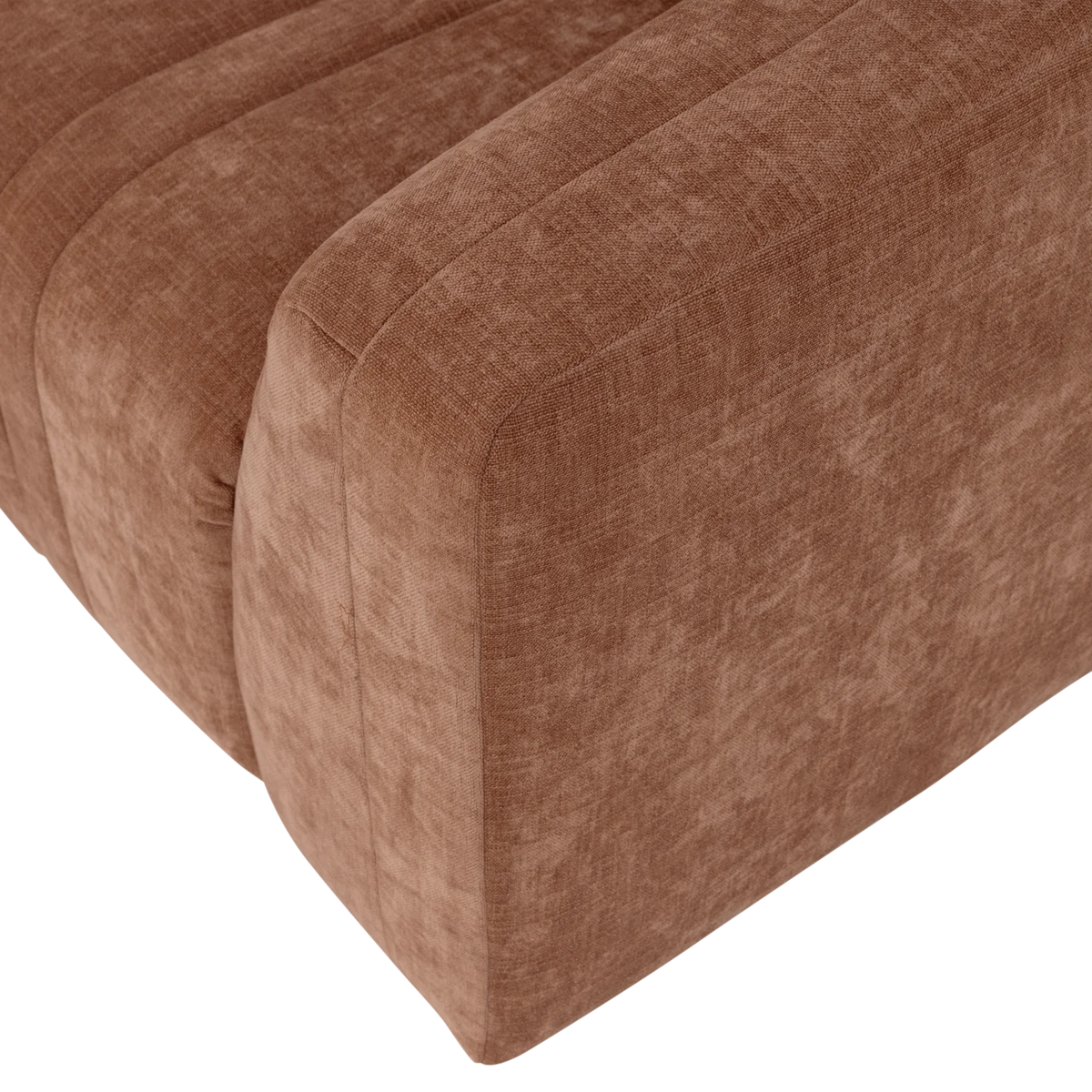 Sofa für 4 Personen OMAIRE rostbraun Chenille