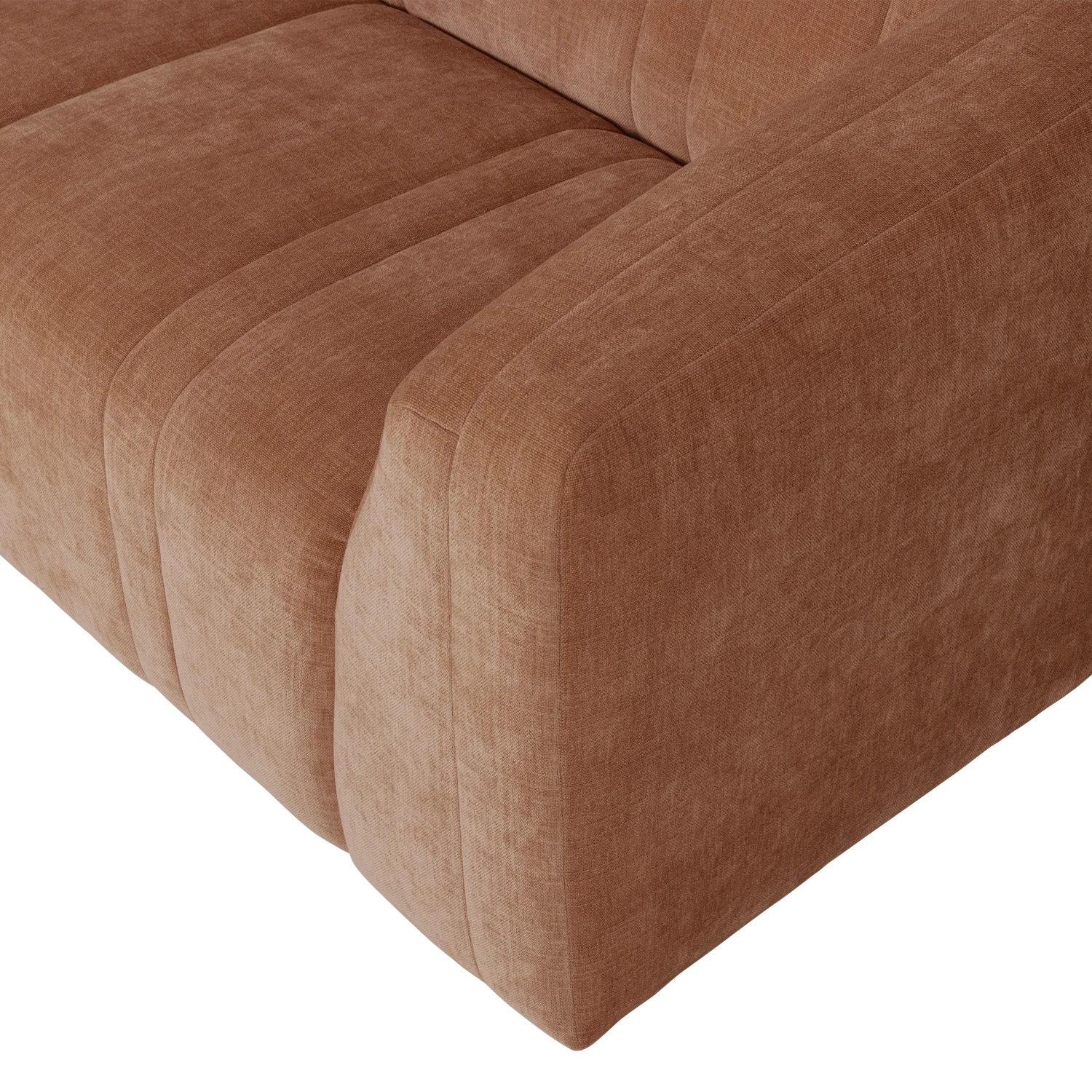 Zweisitzer-Sofa OMAIRE rostbraunes Chenille