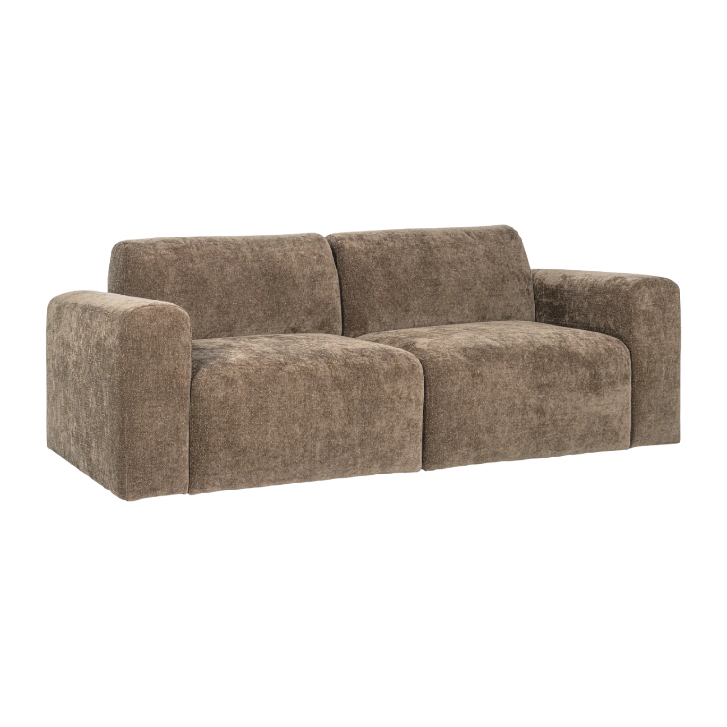 Zweisitzer-Sofa UMINA khakifarbenes Chenille