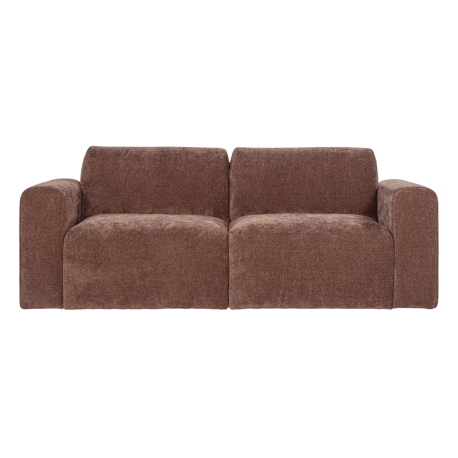 Zweisitzer-Sofa UMINA rosa-braunes Chenille