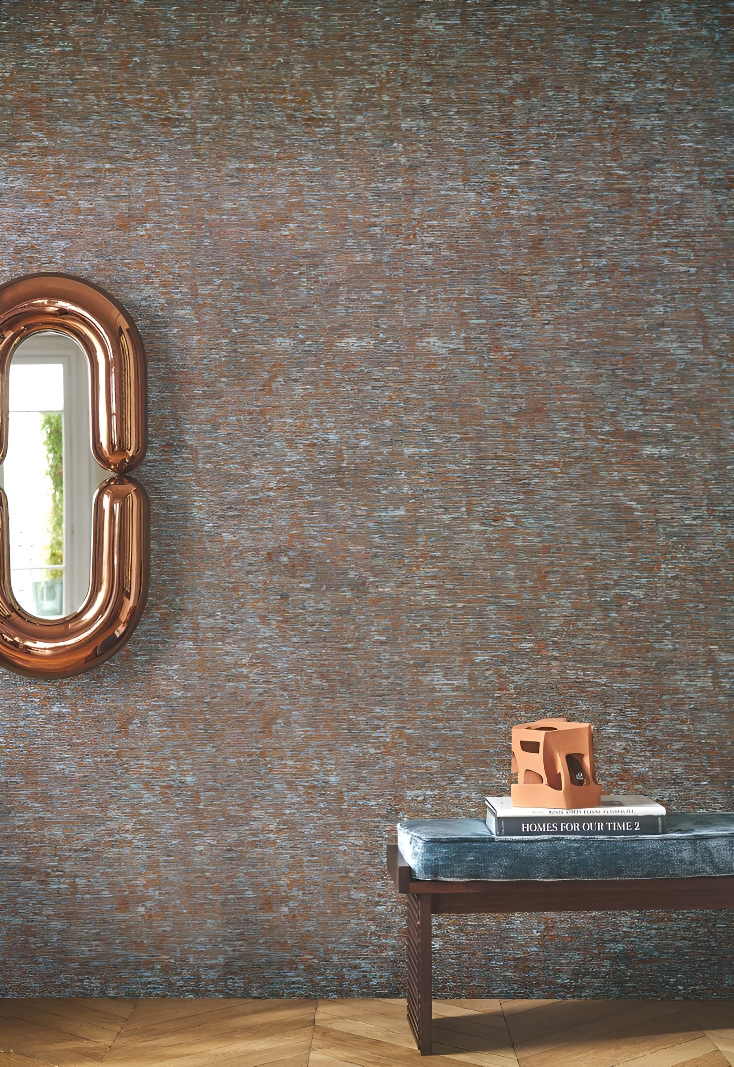 Structural textile wallpaper ARTOIS - OCRE golden