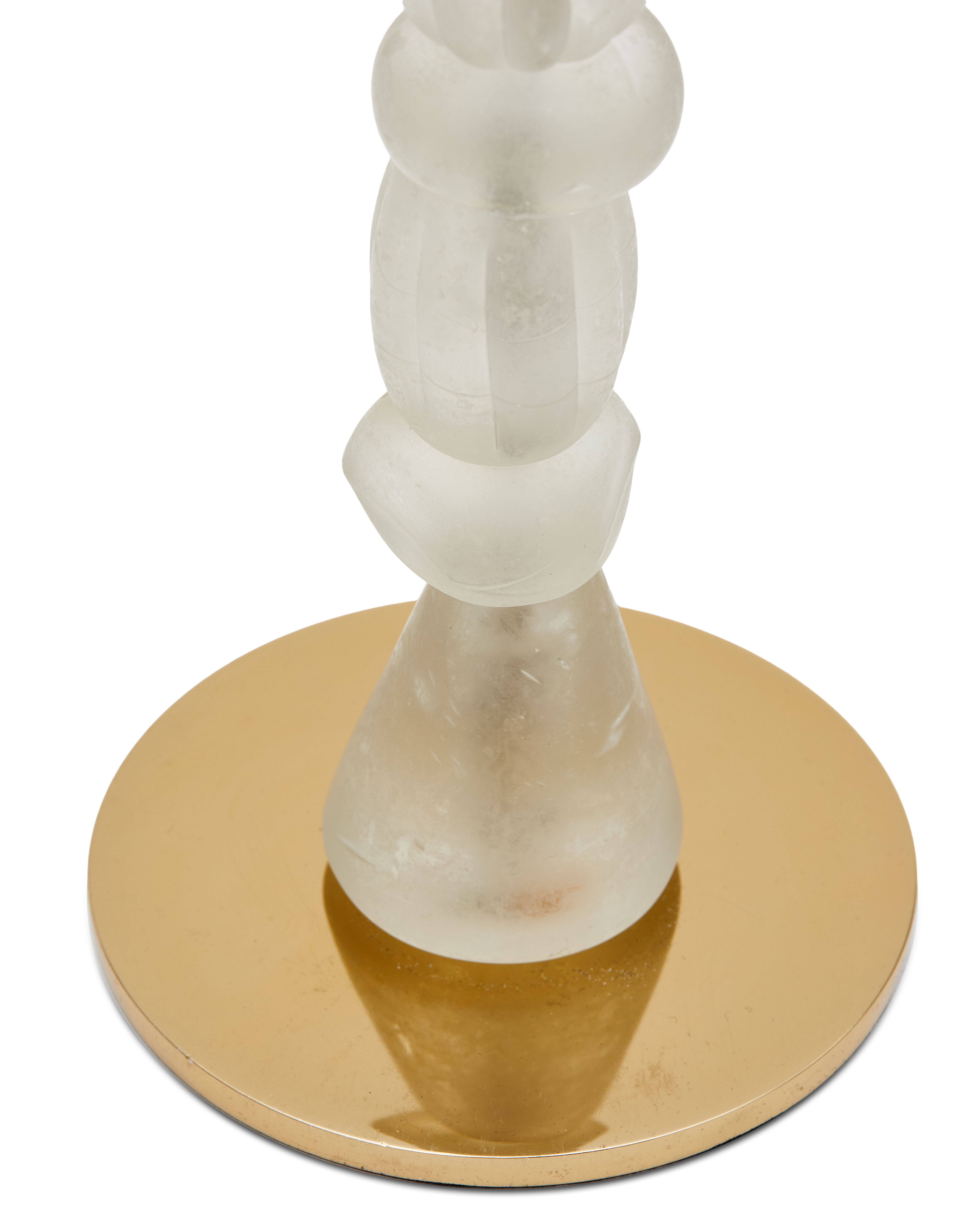 Einzelner Kerzenhalter BEADS weiß mit goldenen Elementen