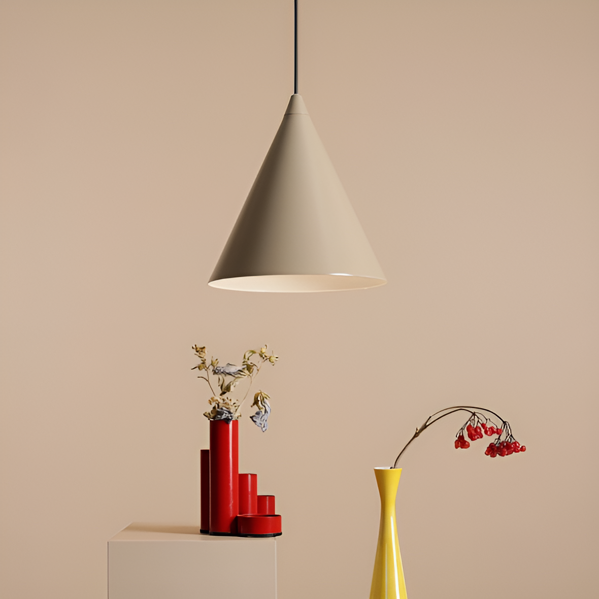 Beige pendant lamp