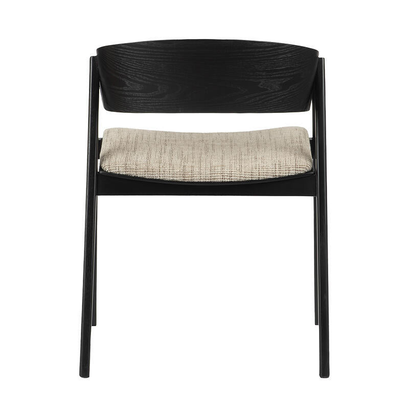 EDO Armchair in Beige with Black Wooden Base