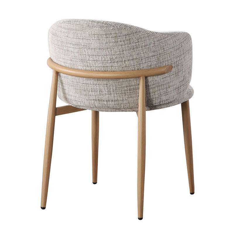 OSAKA Chair in Gray-Beige with Wooden Base