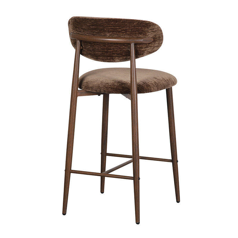 Hocker JAPANDI braun mit dunklem Holzgestell