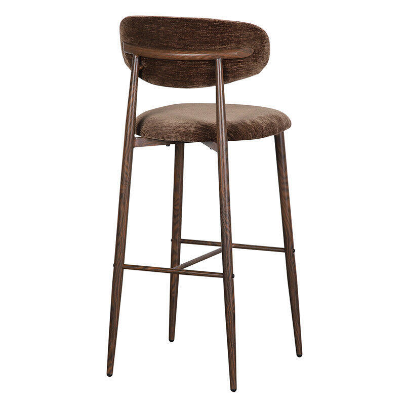 Hocker JAPANDI braun mit dunklem Holzgestell