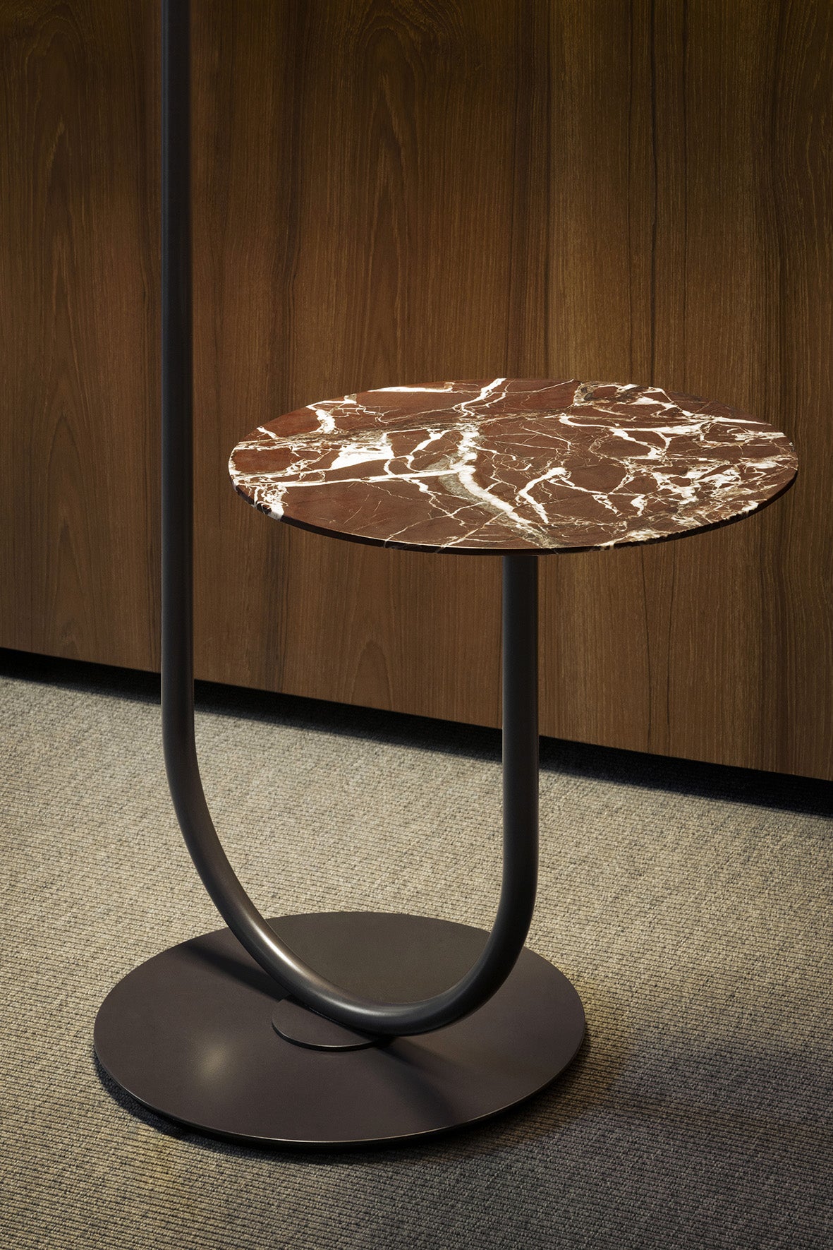 CALYPSO MARTINIQUE lamp and table in cream with burgundy marble