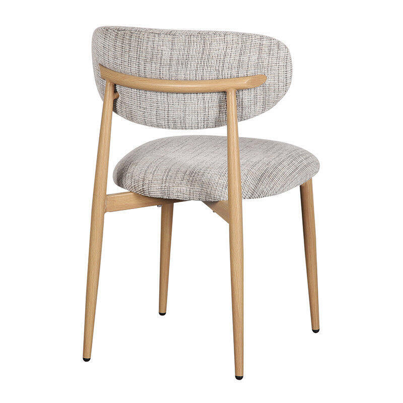 JAPANDI Chair in Gray Beige with Wooden Base