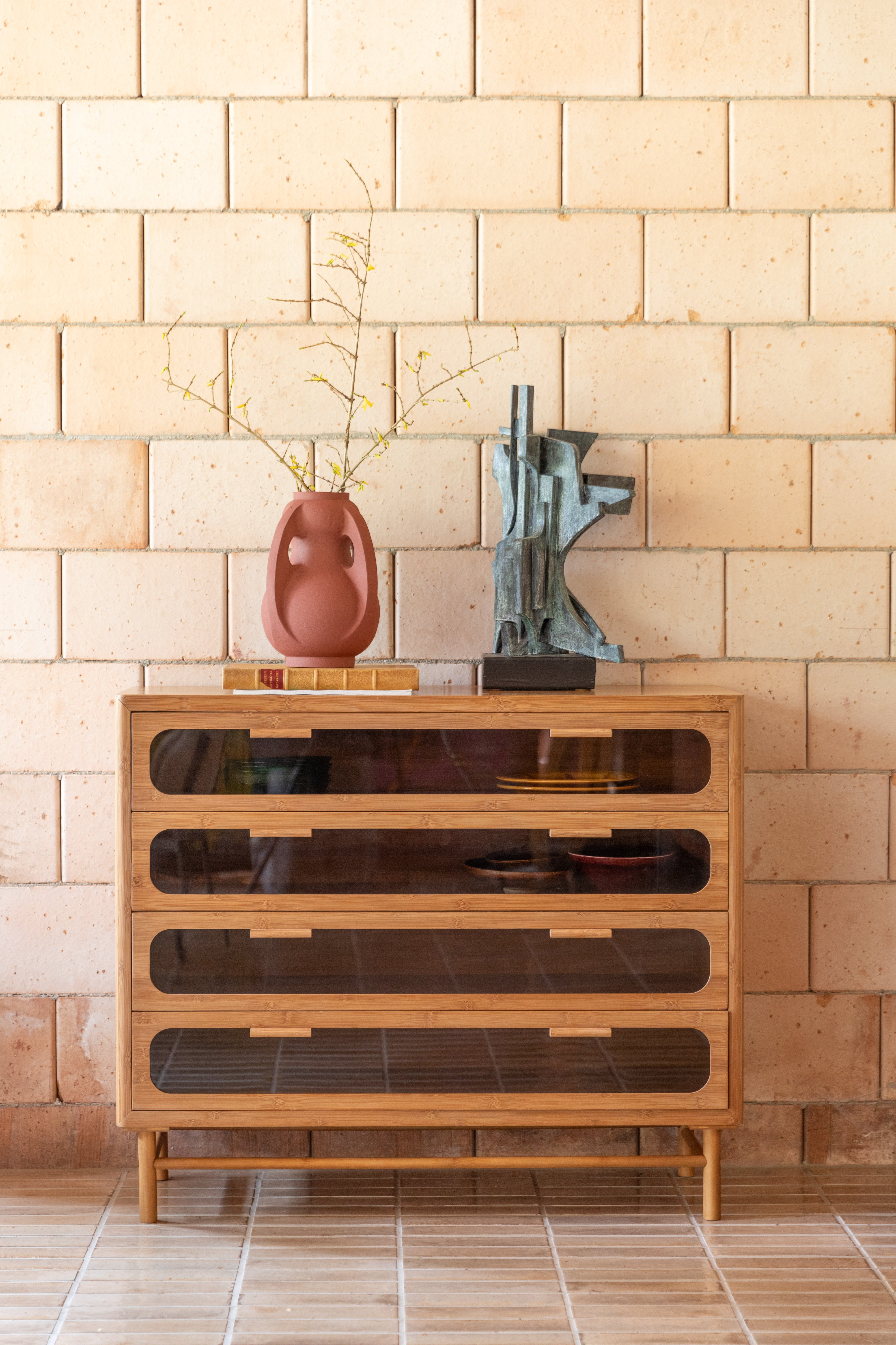 Kommode CAROUN karbonisiertes Bambusholz