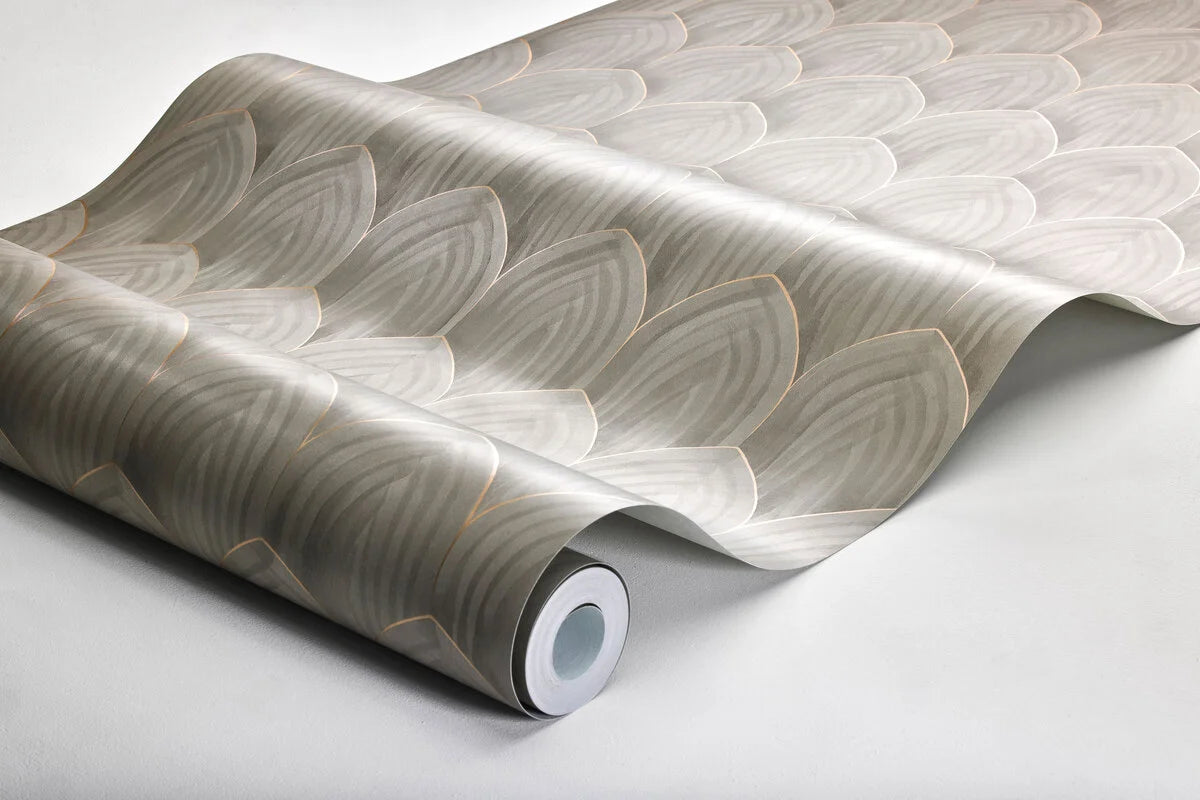 Tapete mit geometrischem Muster von Bögen GOLDEN ARCHES braun