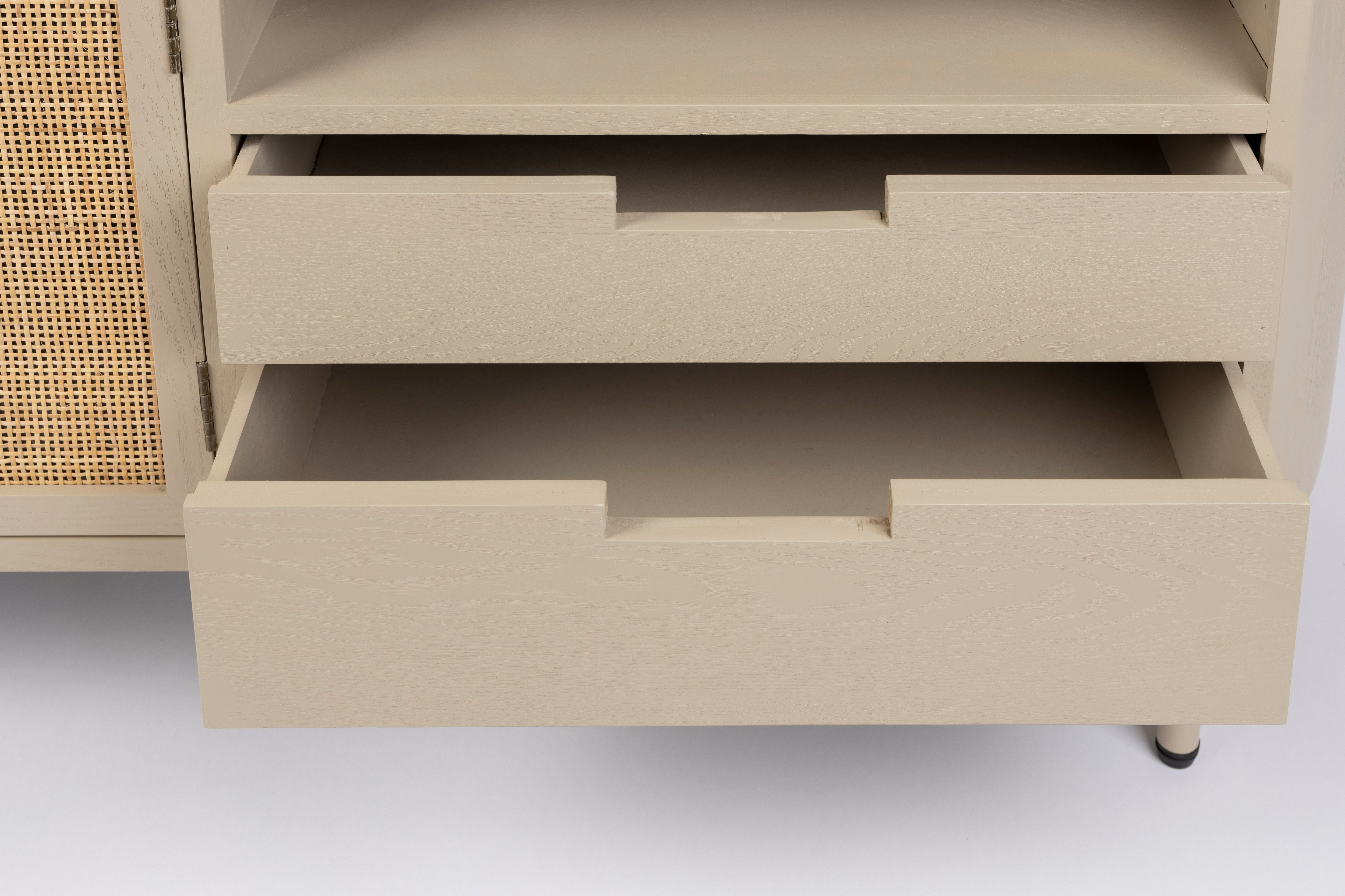 Szafka RTV AMAYA beżowy z rattanem – White Label Living